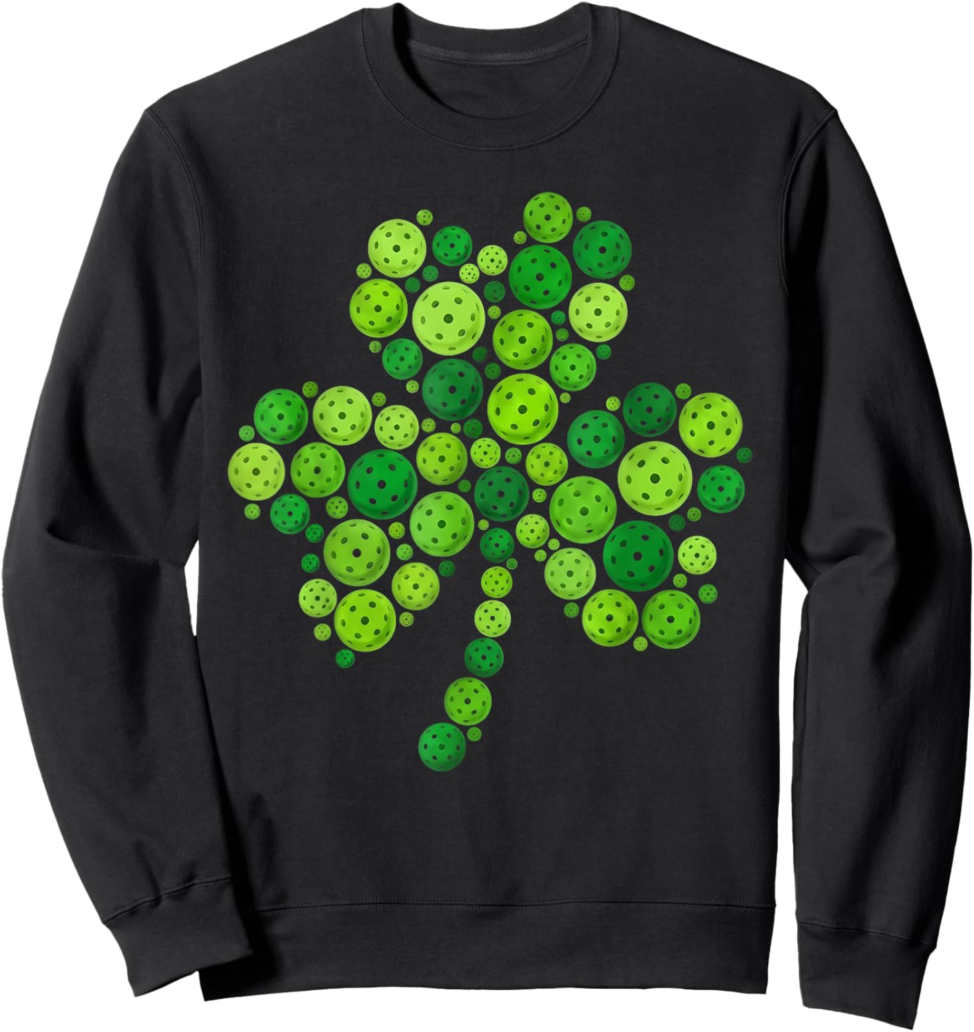 Pickleball Shamrock St Patricks Day Pickleball Sport Lover Sweatshirt - Sweatshirt | Black