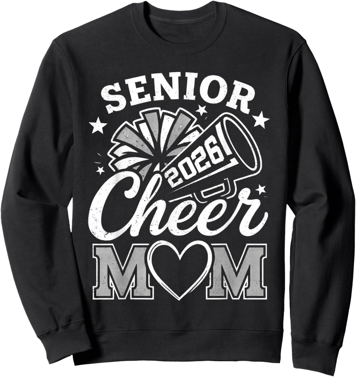 Proud Cheerleader Mom Class of 2026 Senior Cheer Mom 2026 Sweatshirt - Sweatshirt | Black