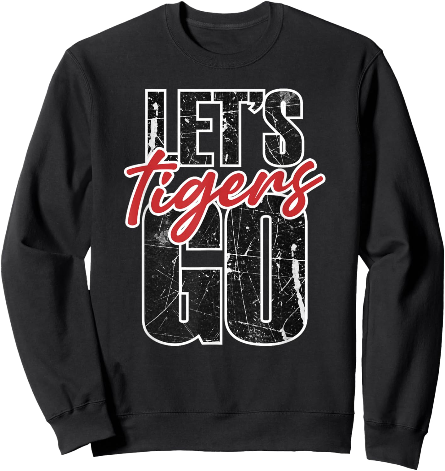 Let's Go Tigers School Spirit Game Day Red Tiger Pride Sweatshirt - Sweatshirt | Black