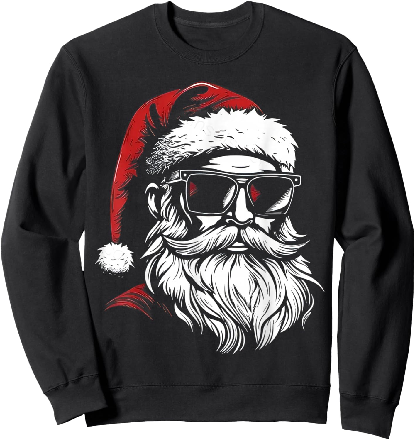 Santa Face Retro Sunglasses Christmas Xmas Men Sweatshirt - Sweatshirt | Black