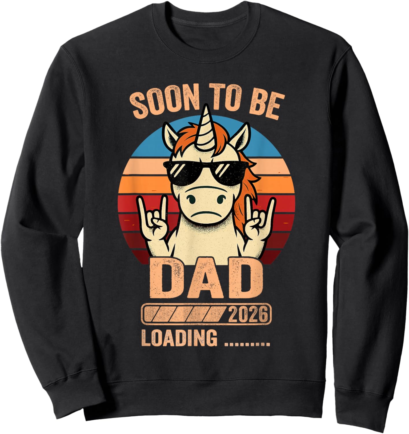 Dad Unicorn to Be Soon to Be Dad 2026 Sweatshirt - Sweatshirt | Black