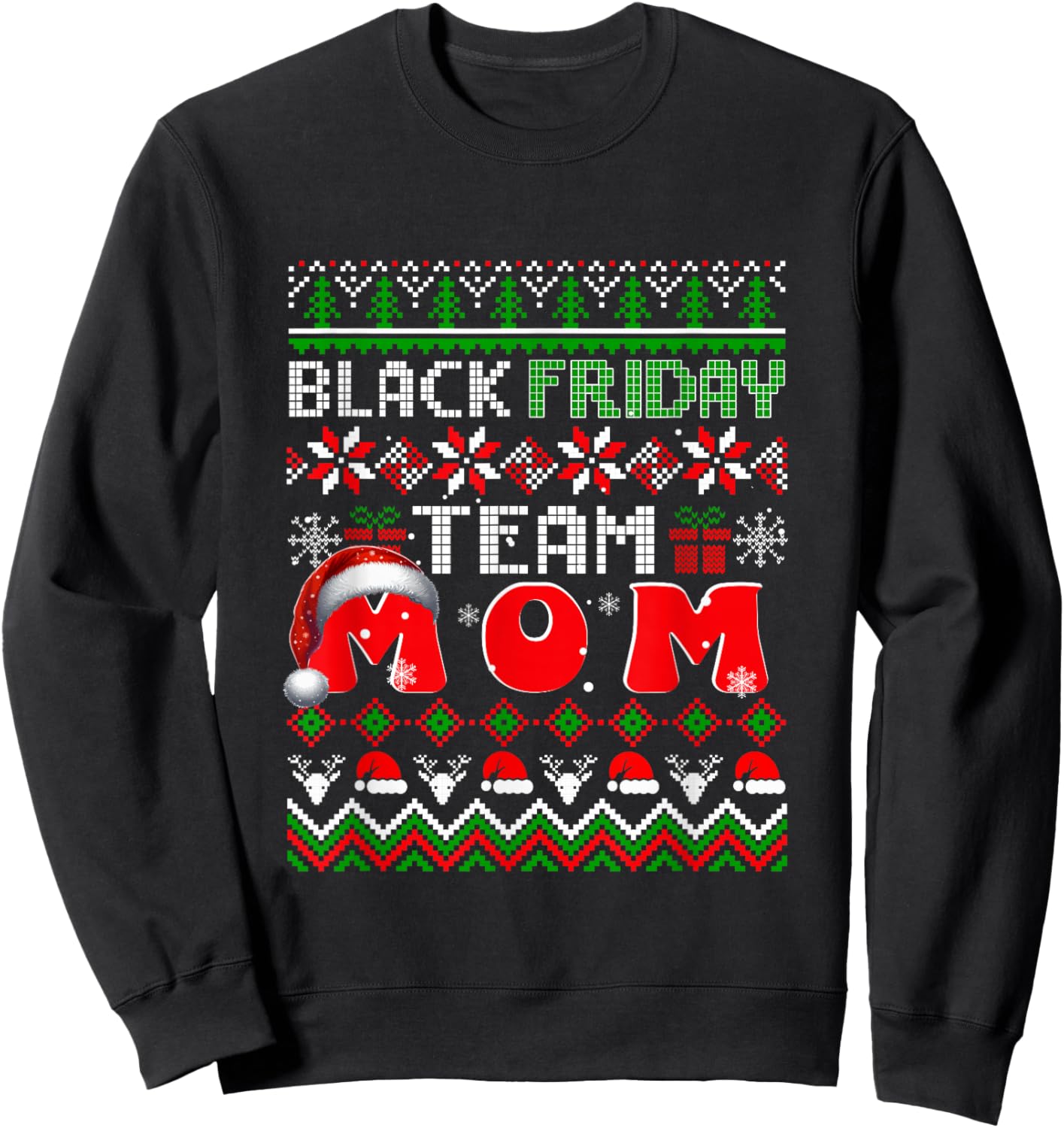 Funny Joke Friday Shopping Team Mom Christmas Family Sweatshirt - Sweatshirt | Black
