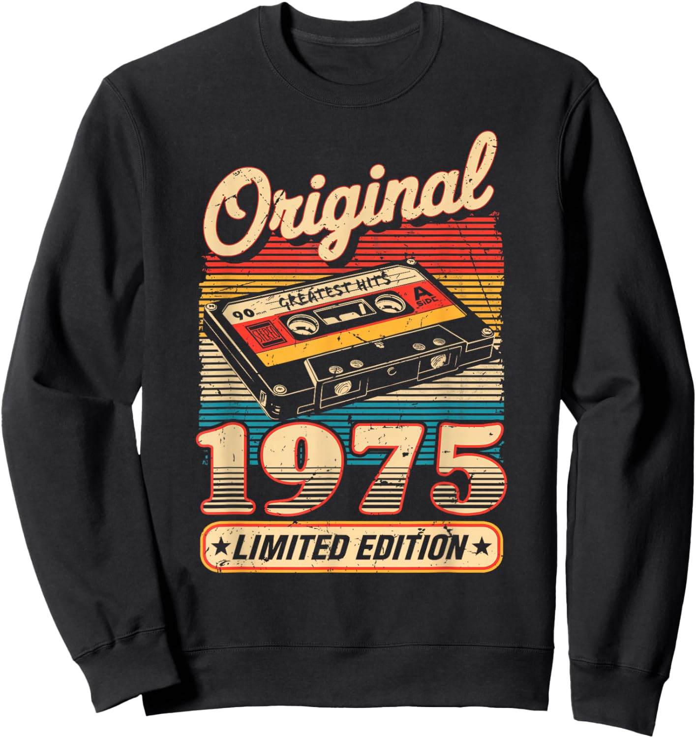 50th Birthday Retro Vintage 1975 Men Women Sweatshirt - Sweatshirt | Black