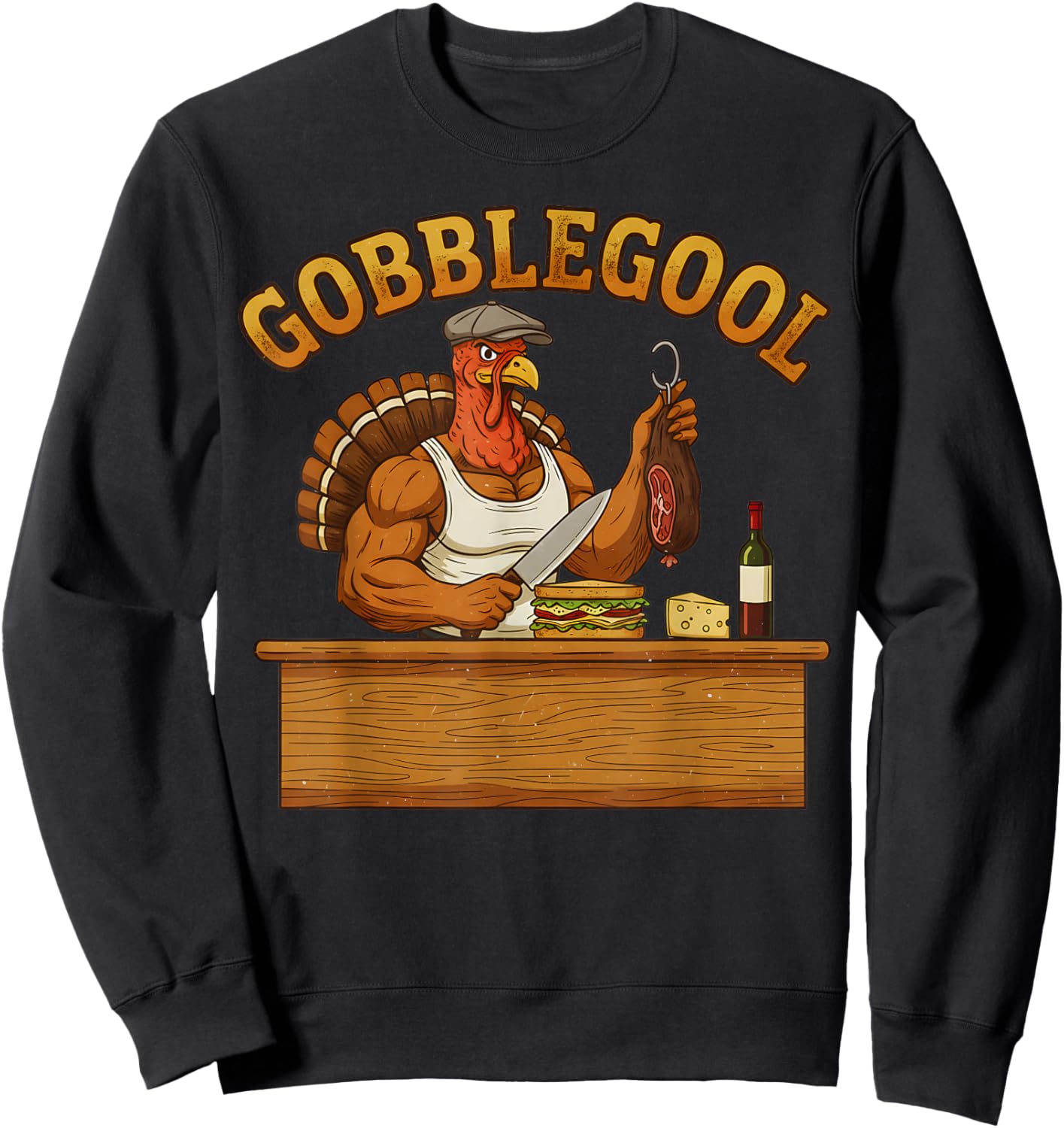Thanksgiving Gobblegool Turkey Baker Sweatshirt - Sweatshirt | Black