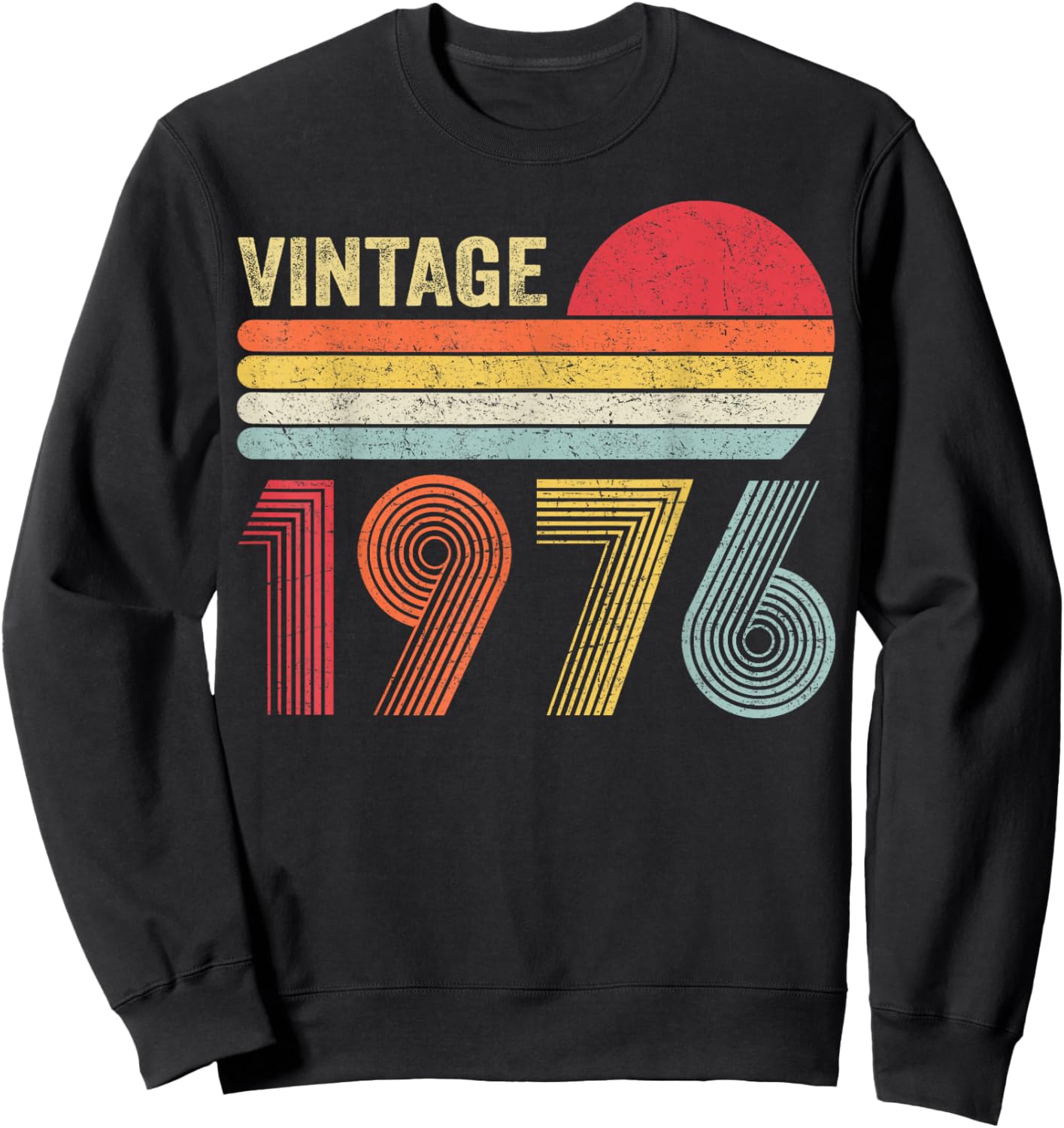Vintage 1976 50th Birthday Gift Men Women 50 Years Old Sweatshirt - Sweatshirt | Black