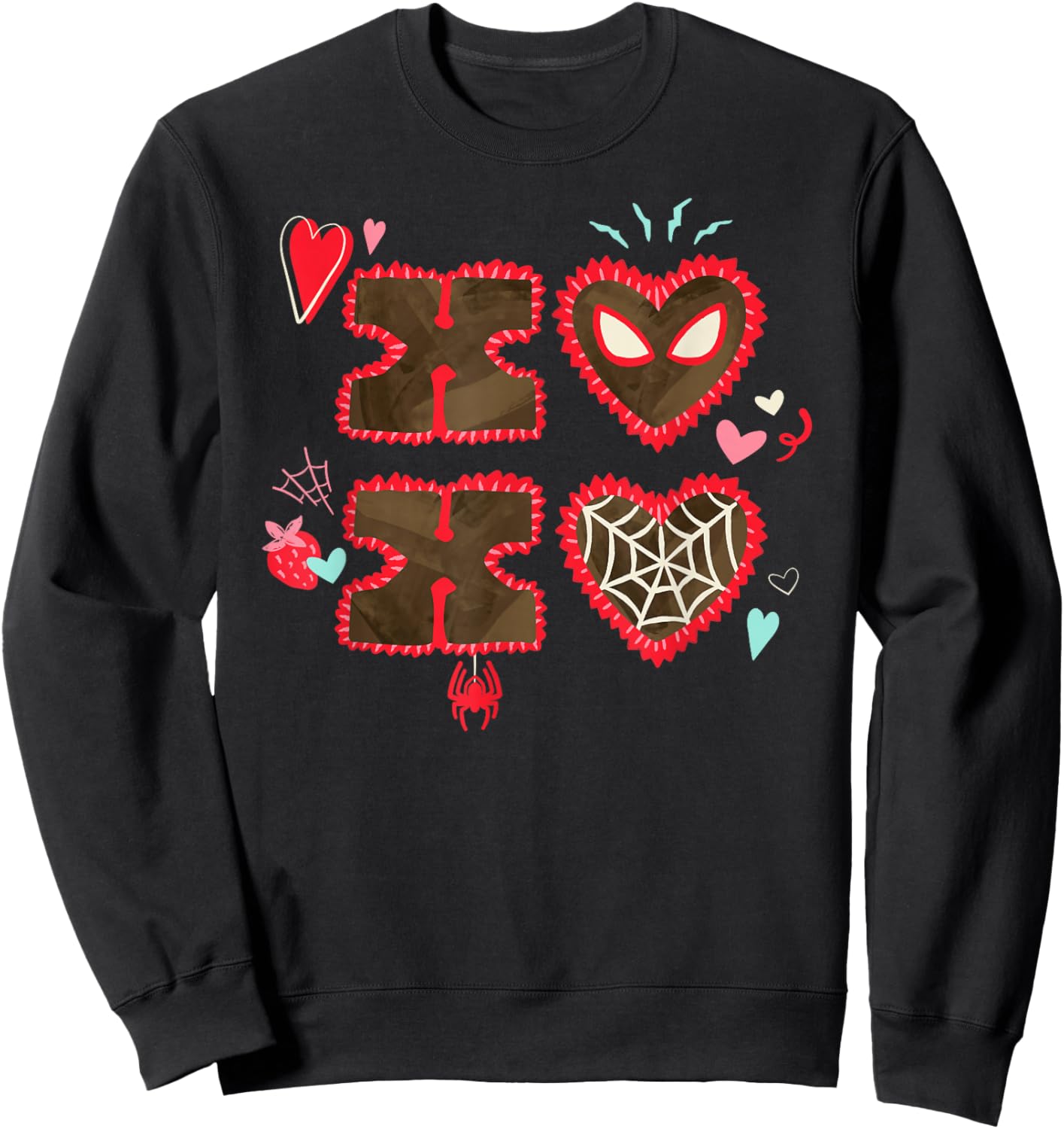 Marvel Spider-Man XOXO Valentine's Day Heart Gift Sweatshirt - Sweatshirt | Black