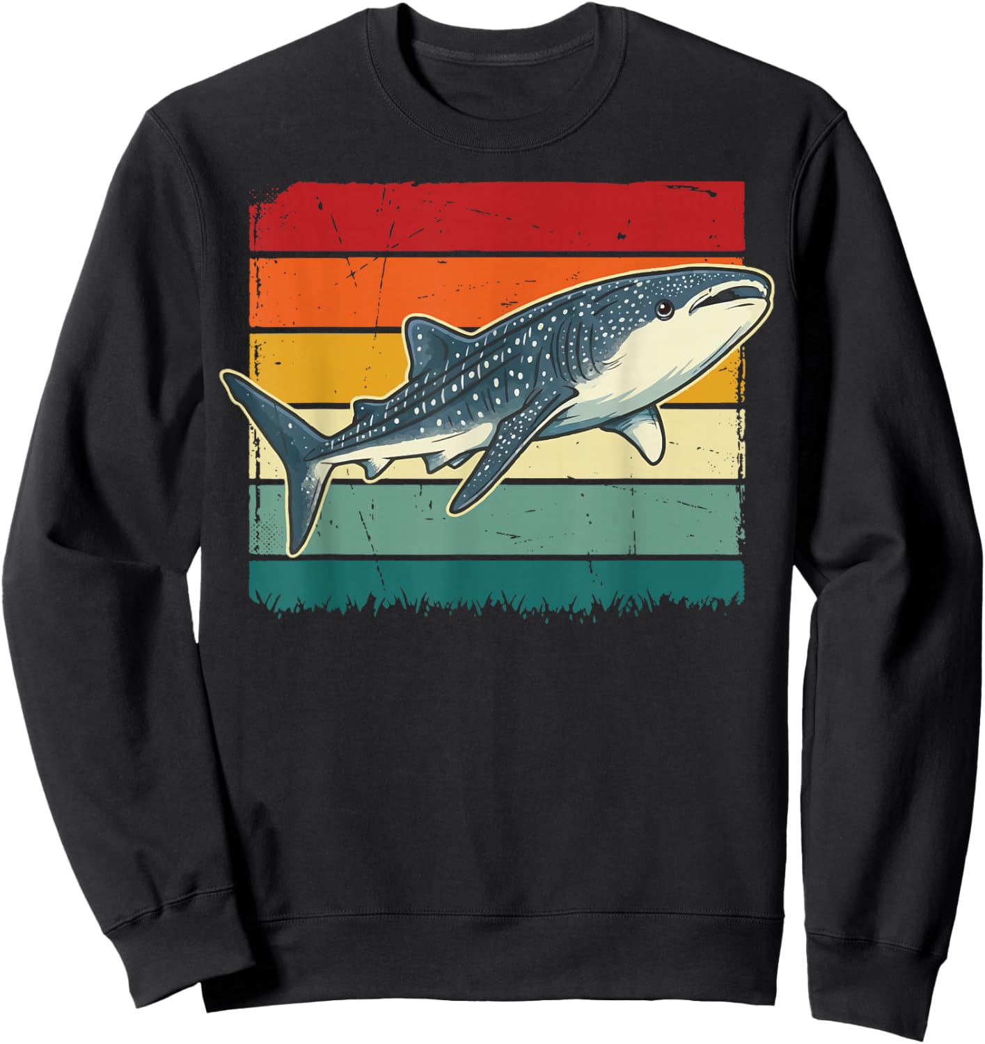 Whale Shark Retro Sweatshirt - Sweatshirt | Black