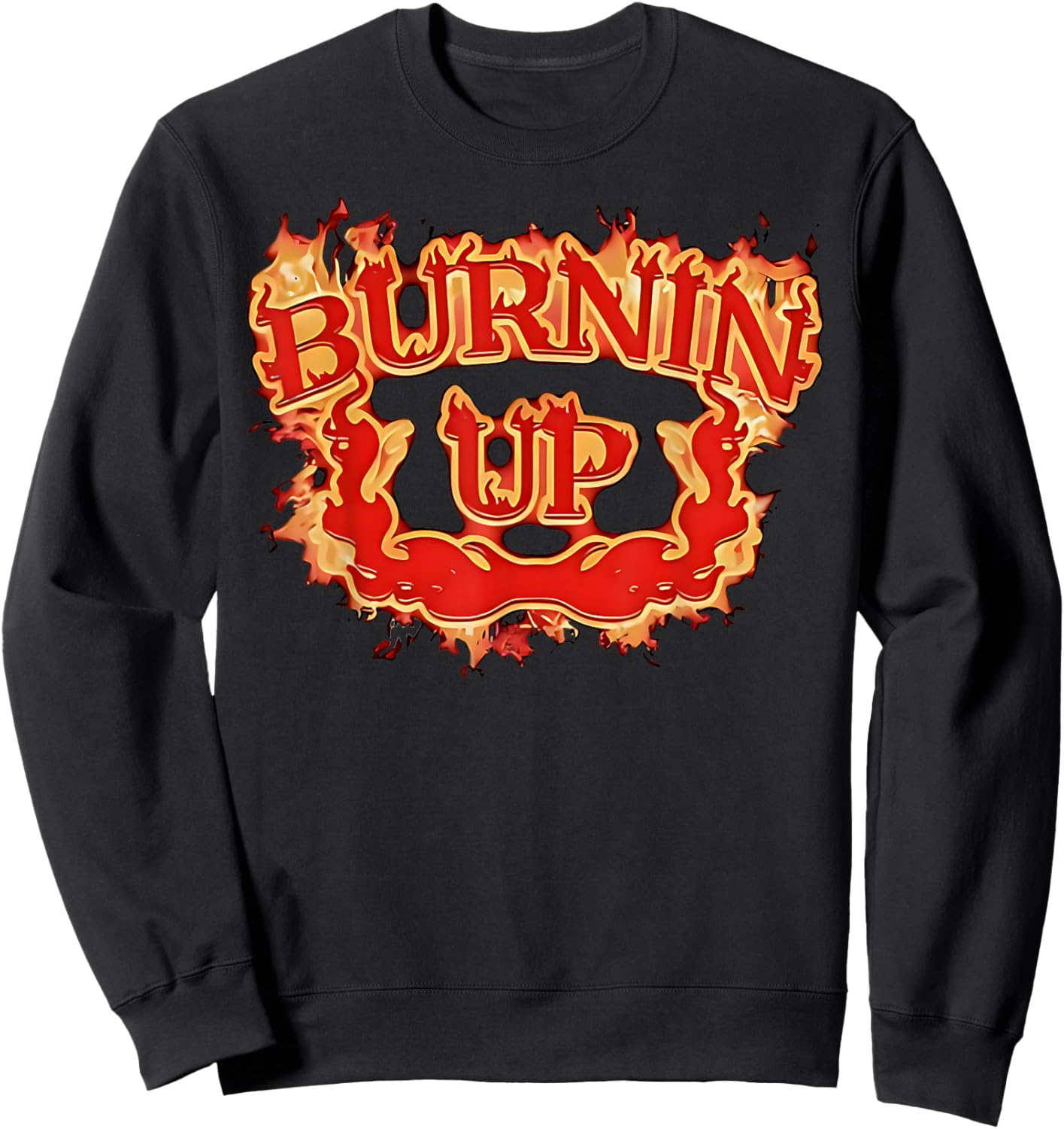 Burnin Up Flames Vintage Sweatshirt - Sweatshirt | Black