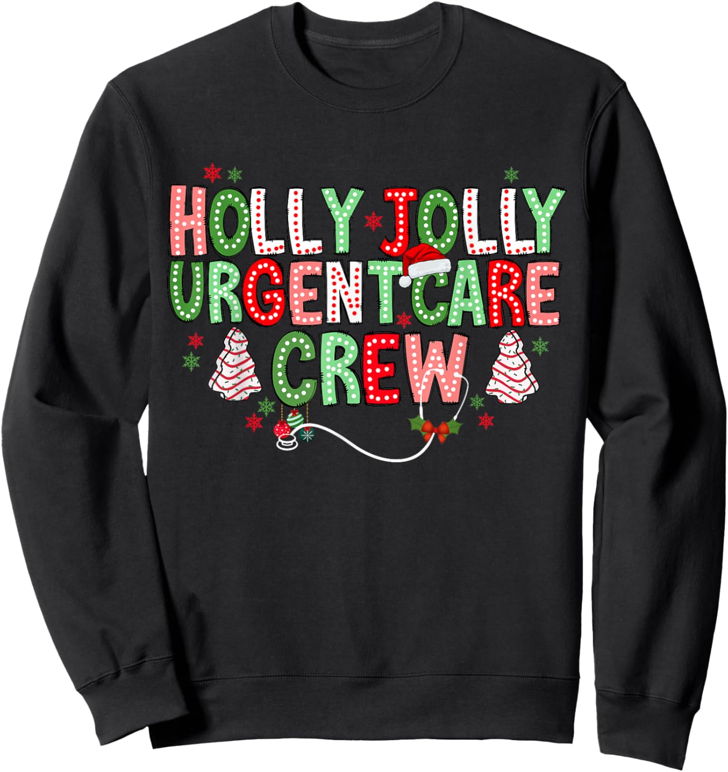 Urgent Care Nurse Crew Christmas Minor Injury Unit RN ICU Sweatshirt - Sweatshirt | Black