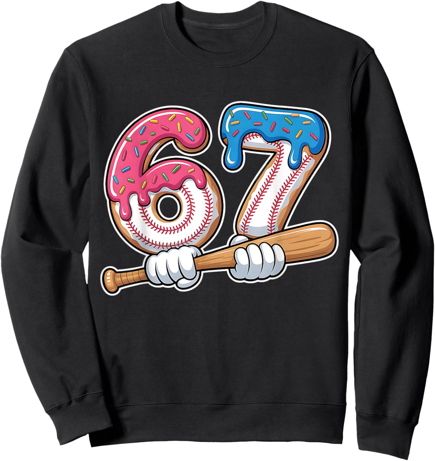 Baseball 67 Kids Ice Cream Drip Six Seven Youth Boys Sweatshirt - Sweatshirt | Black