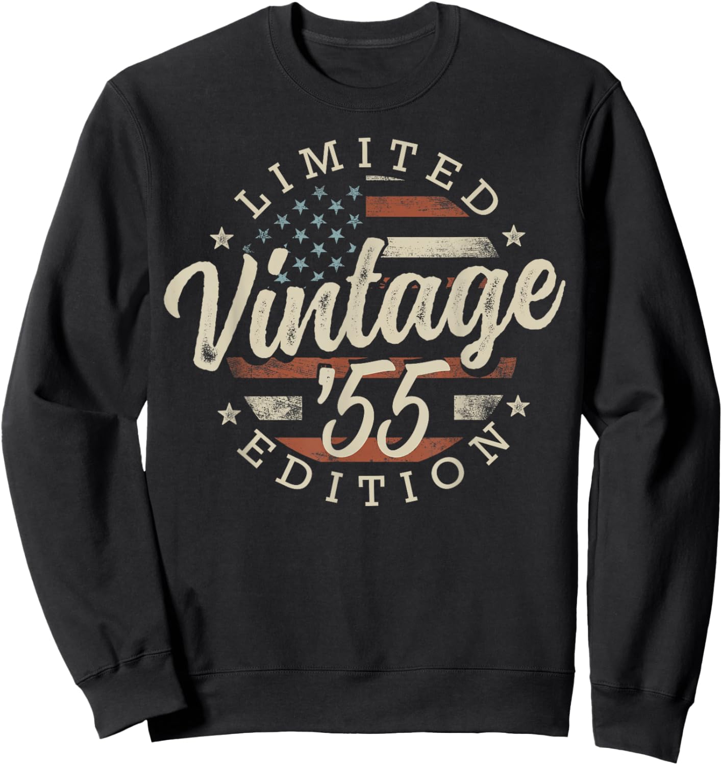 Vintage 1955 Limited Edition USA Flag 70th Birthday Sweatshirt - Sweatshirt | Black