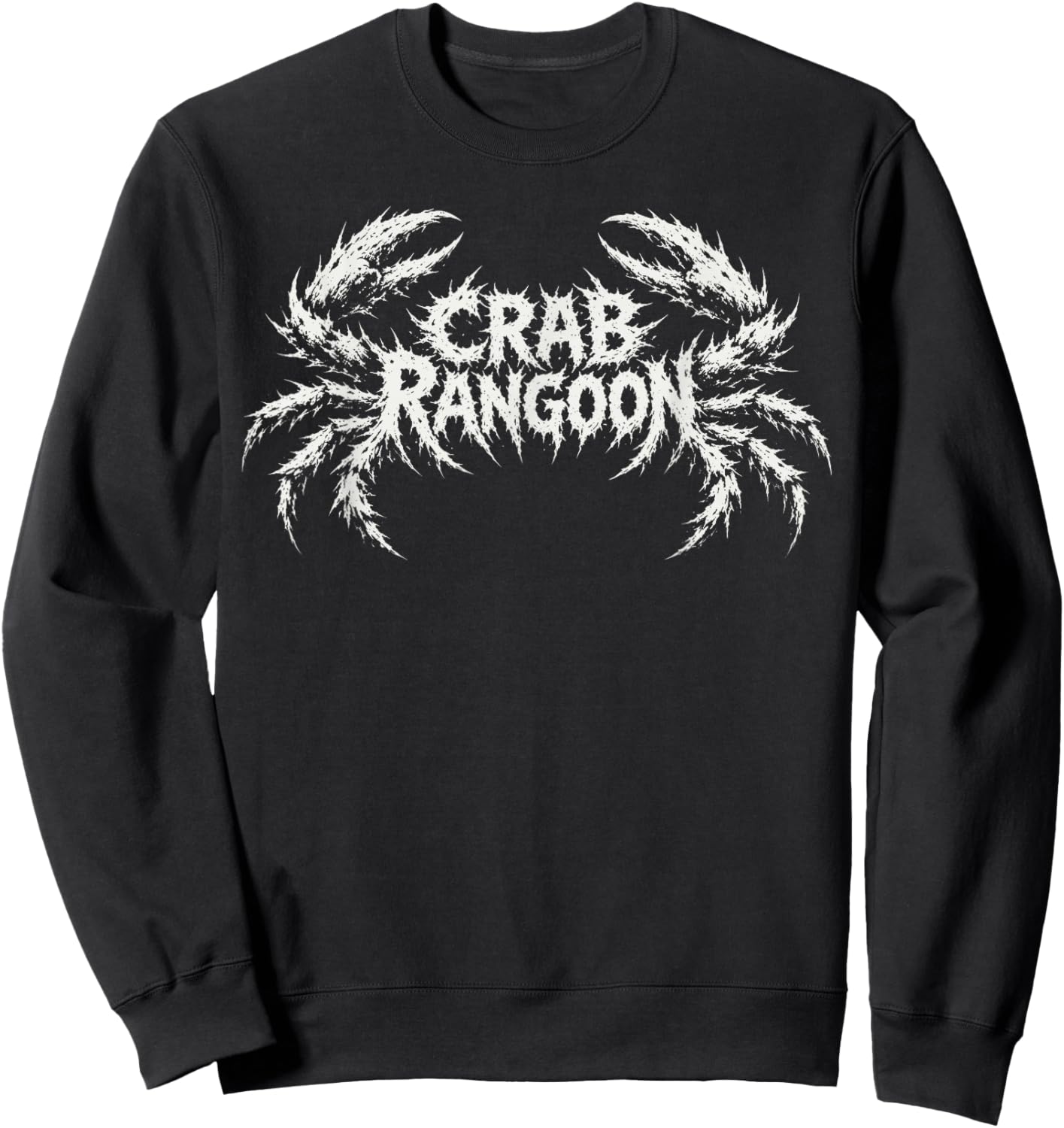 Crab Rangoon Death Metal Meme Funny Chinese Food Humor Sweatshirt - Sweatshirt | Black