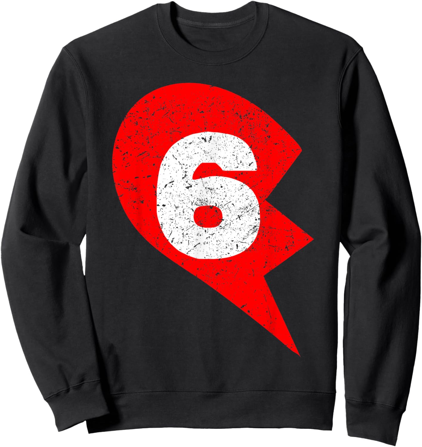 Number 6 Funny Matching Couple Friends Valentines Heart 67 Sweatshirt - Sweatshirt | Black