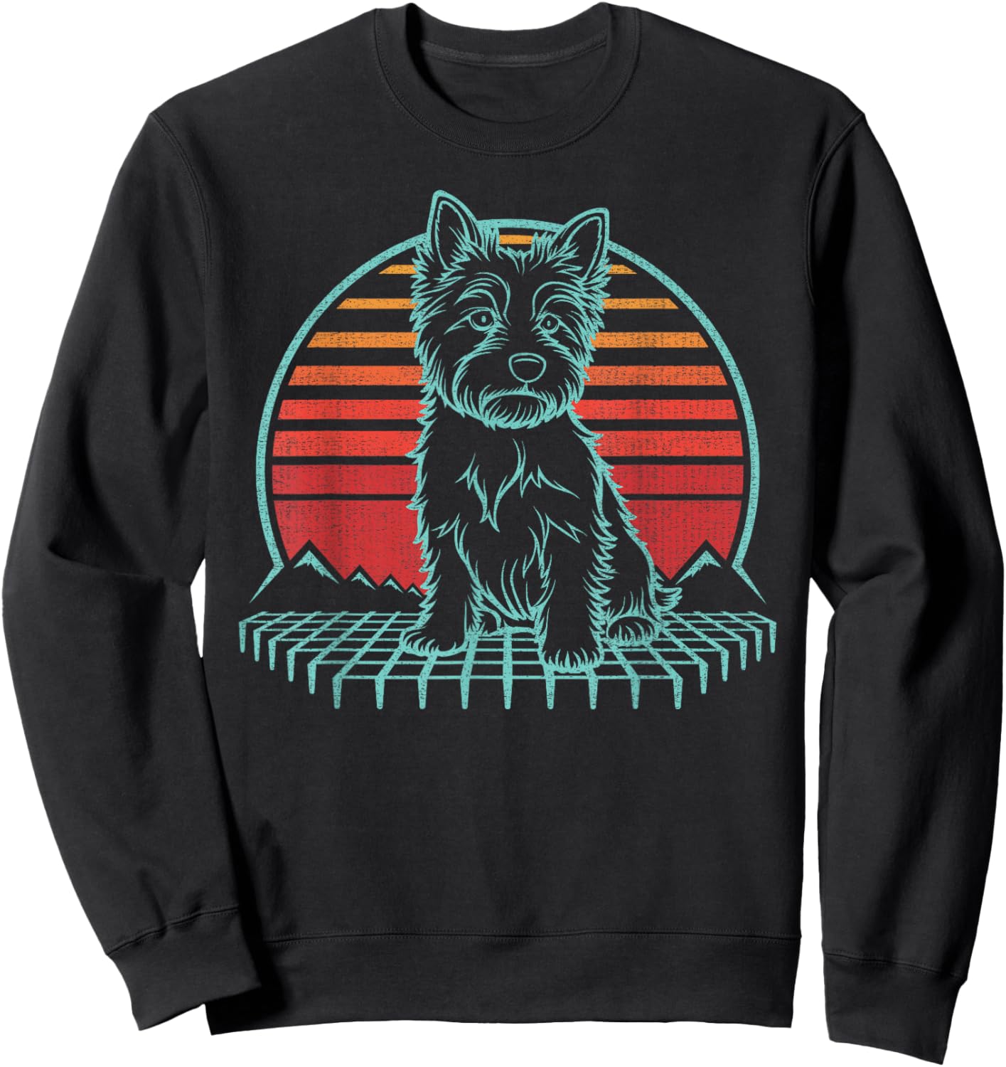 West Highland White Terrier Westie Retro Vintage 80s Sweatshirt - Sweatshirt | Black