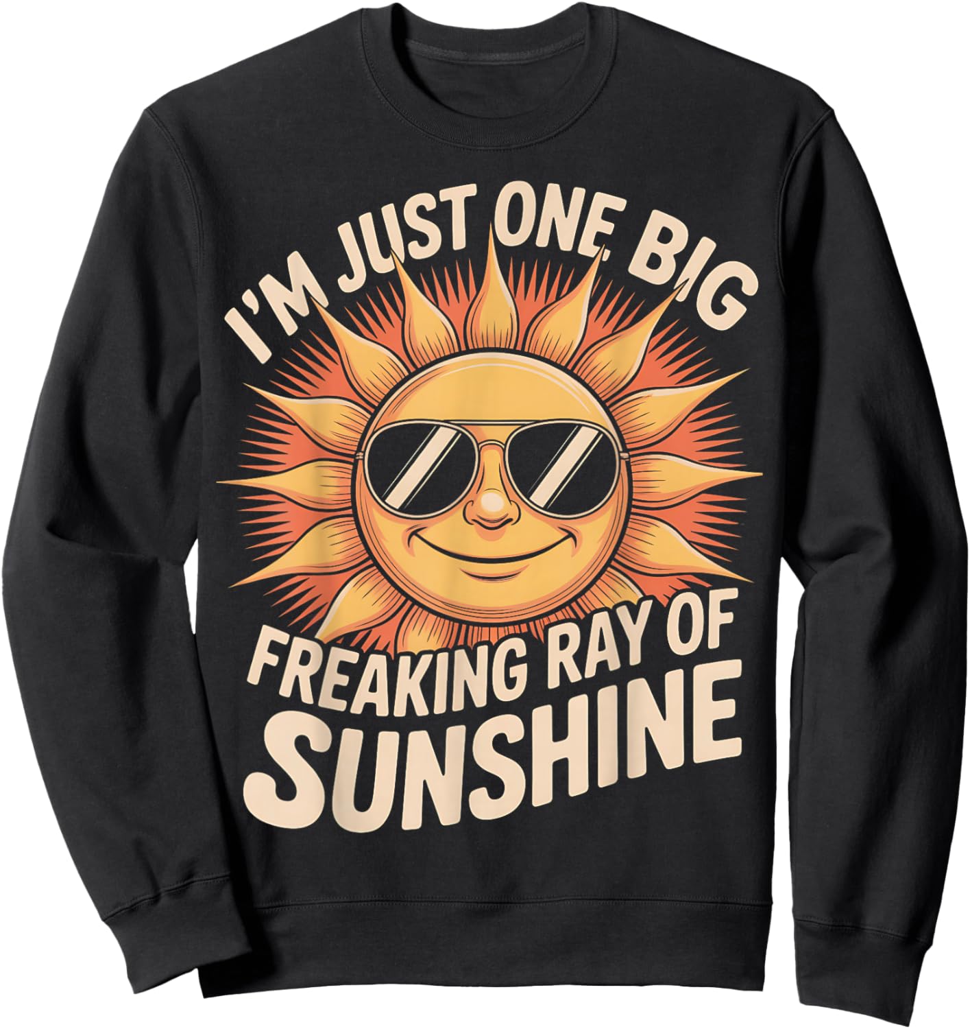 I'm Just One Big Freaking Ray of Sunshine Funny Sarcastic Sweatshirt - Sweatshirt | Black