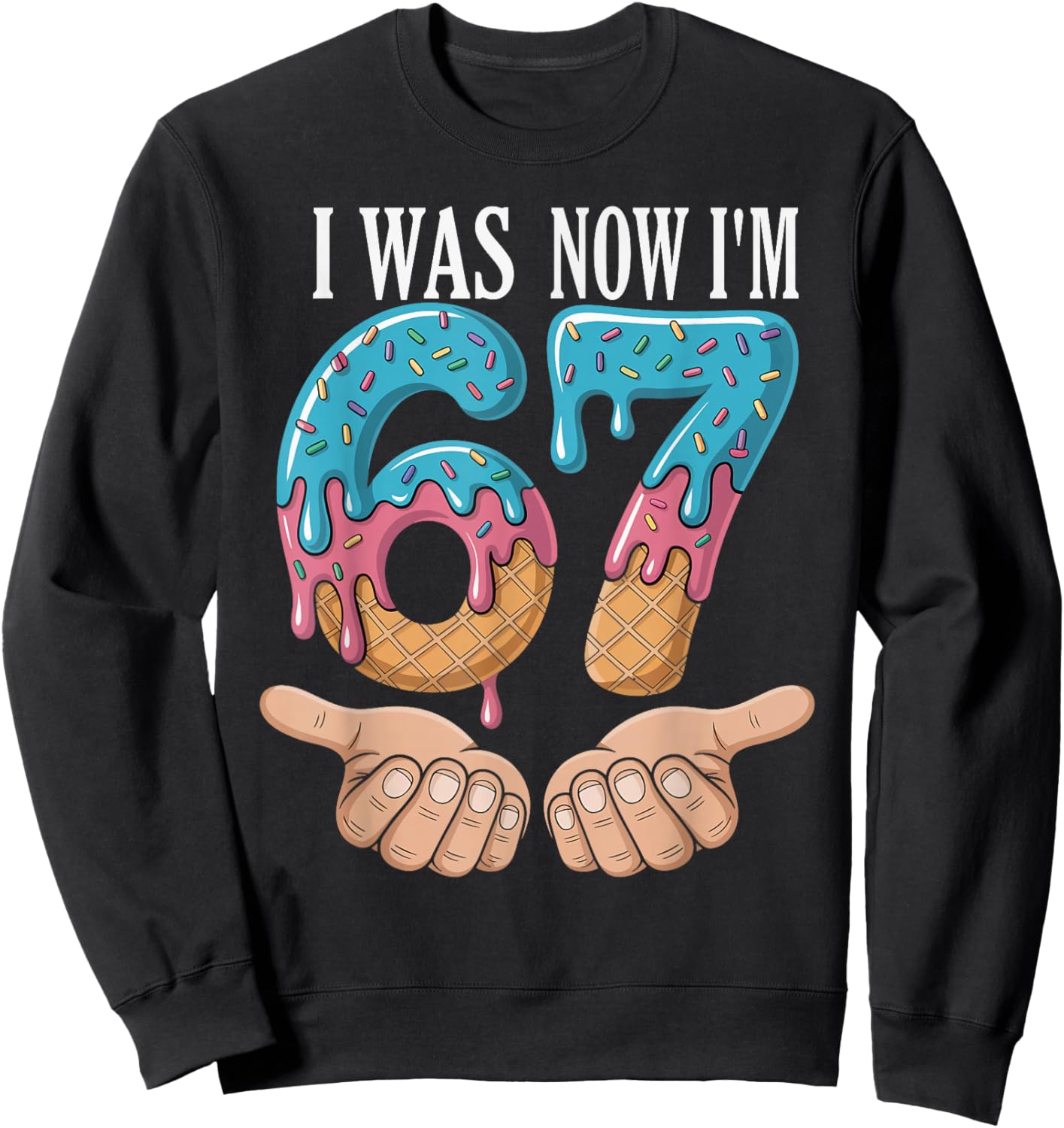 I was 6 Now I’m 7 Funny Birthday Girl Kids Seven Years Old Sweatshirt - Sweatshirt | Black