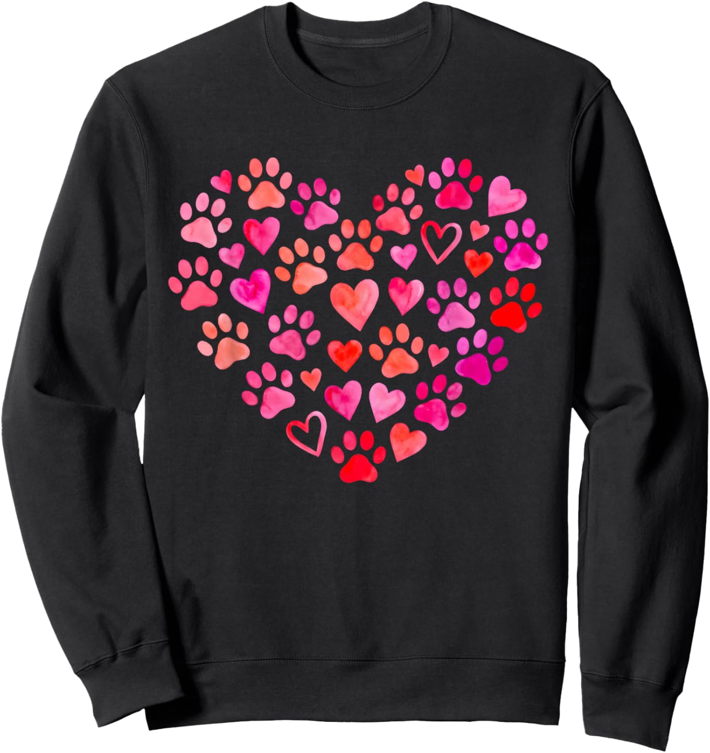 Cute Dog Lover Heart Paw Valentine Pet Owner Sweatshirt - Sweatshirt | Black