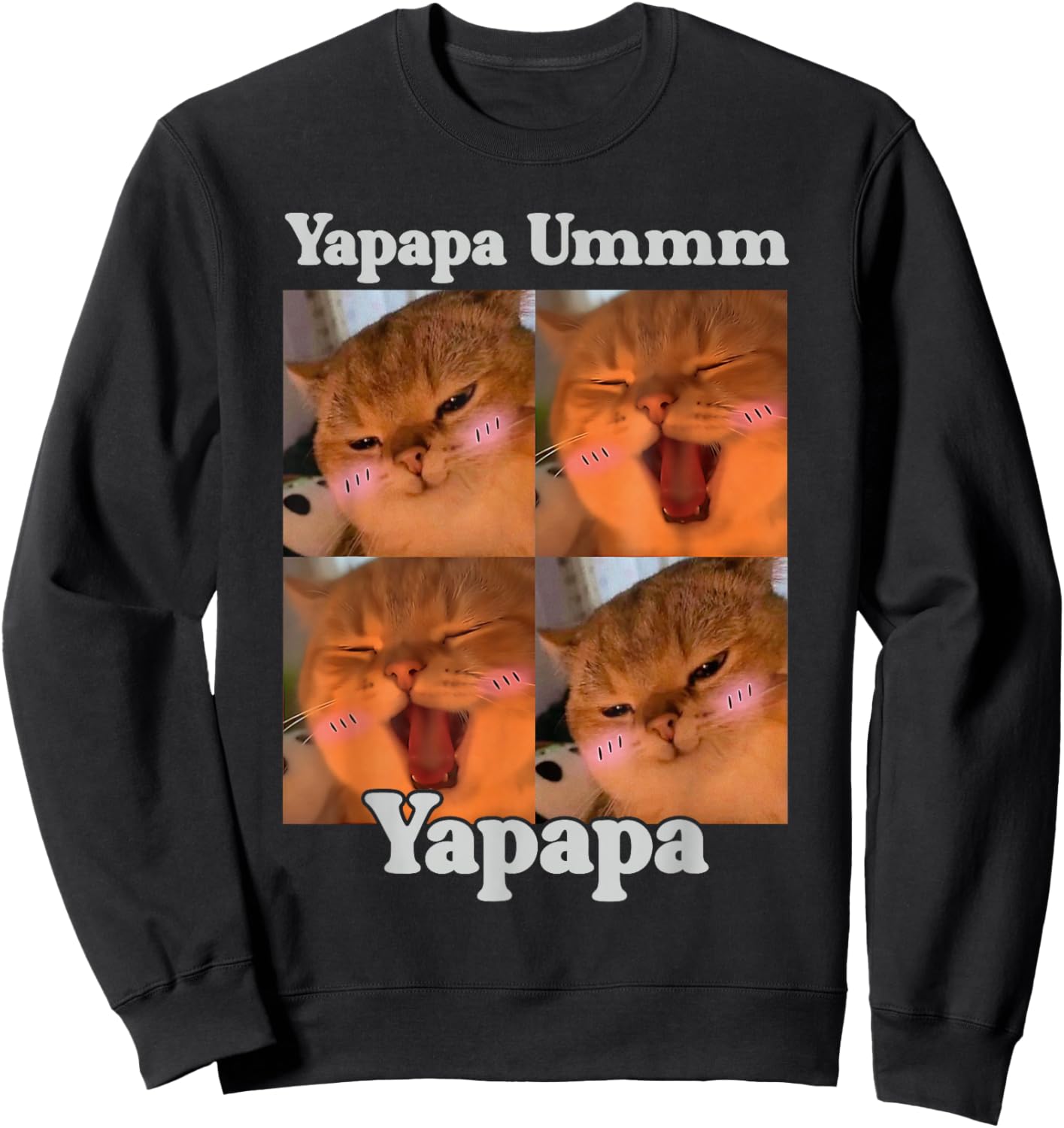 Yapapa Ummm Yapapa Funny Cat Meme Internet Joke Humor Sweatshirt - Sweatshirt | Black