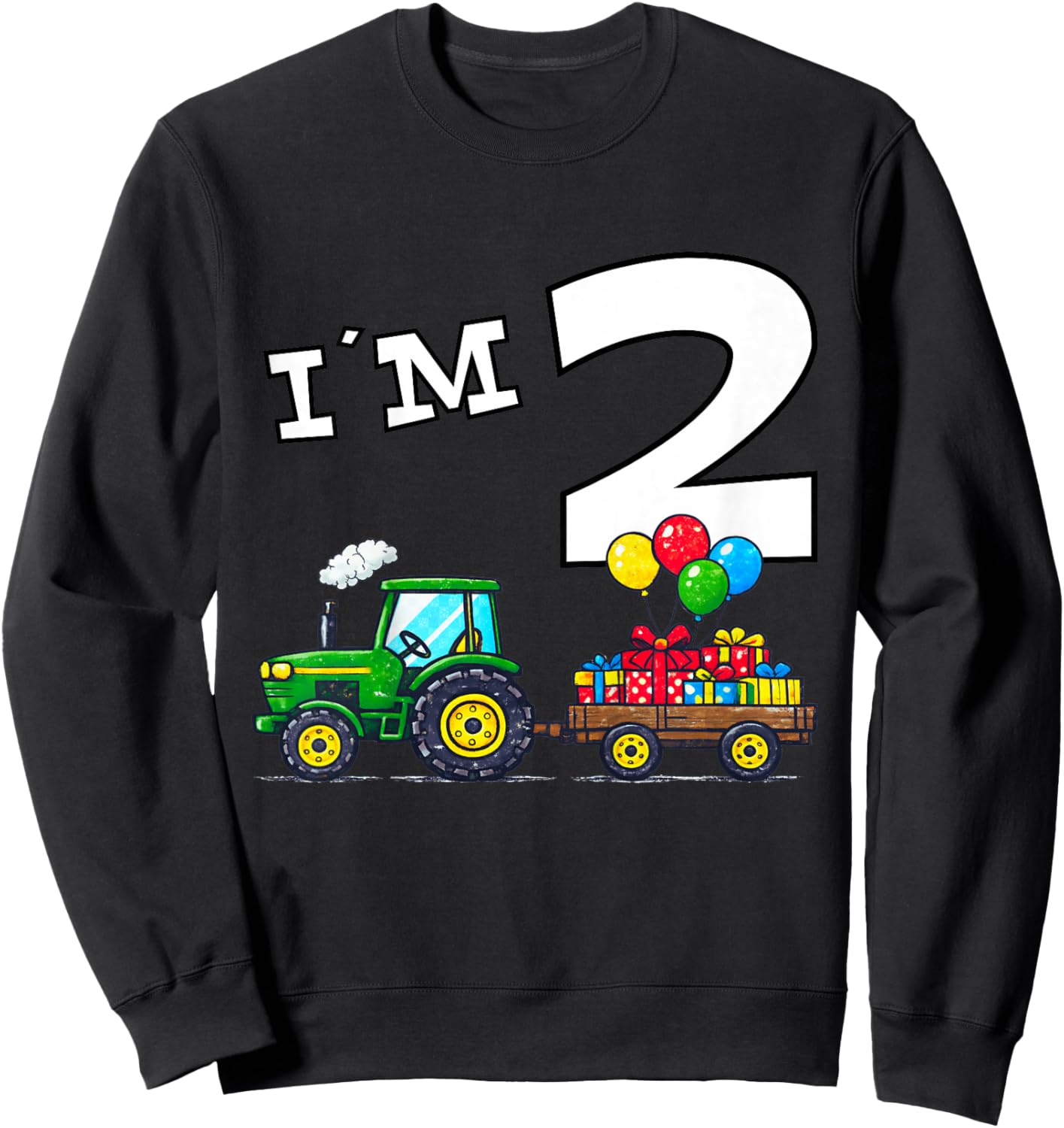 Farm Tractor 2nd Birthday Farmer 2 Sweatshirt - Sweatshirt | Black