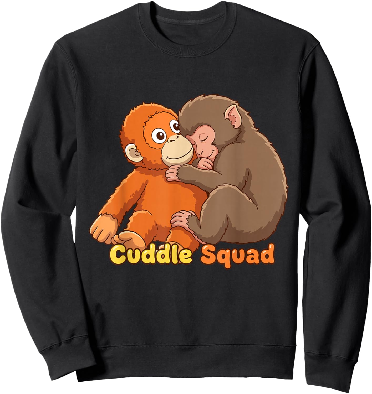 Funny Cuddle Squad Panchi Kun Viral Video Baby Monkey Punch Sweatshirt - Sweatshirt | Black