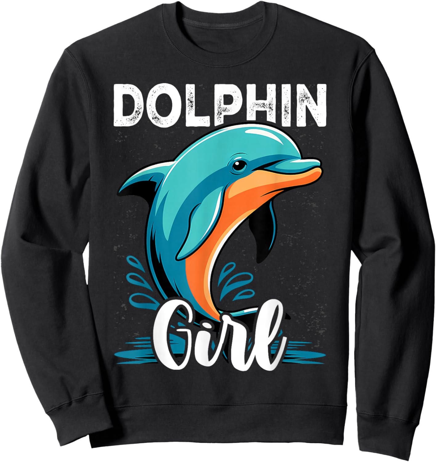 Dolphin Girl Florida Souvenir Miami Beach Sweatshirt - Sweatshirt | Black