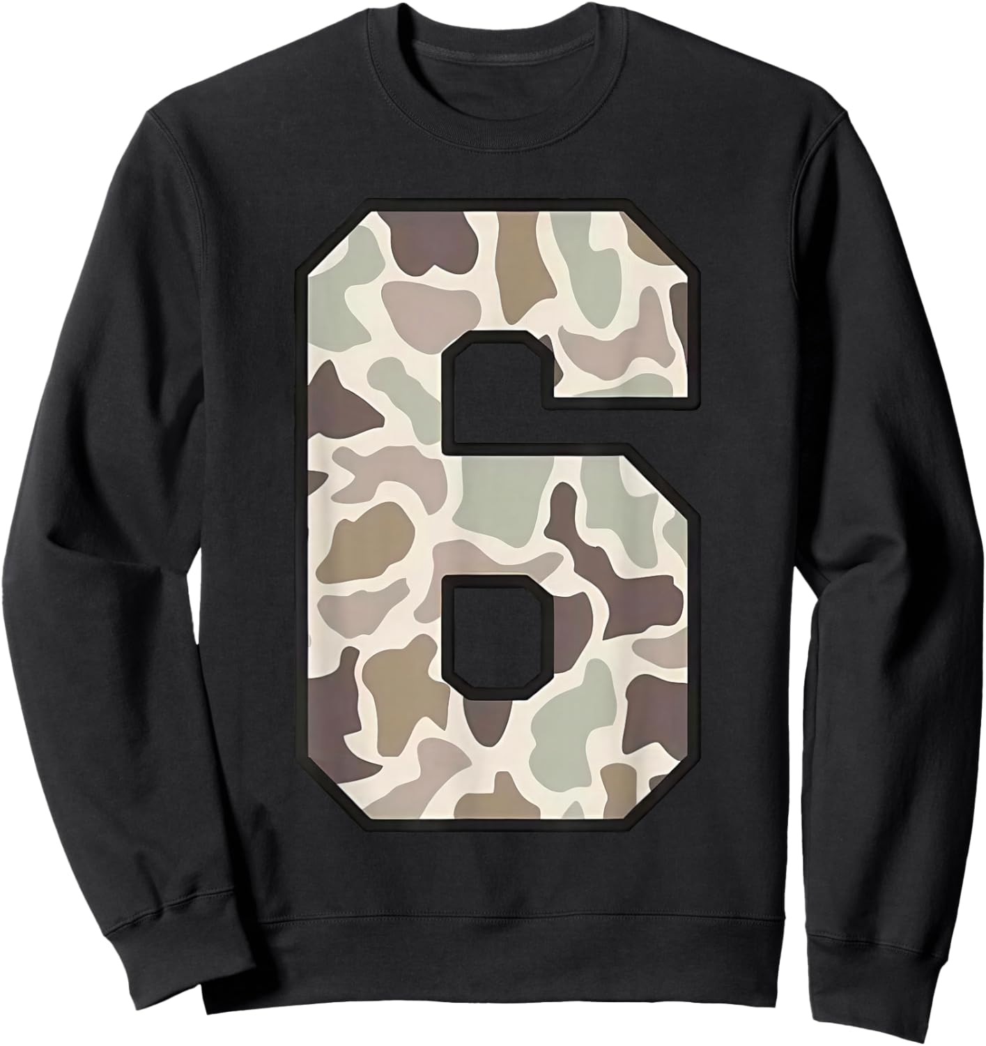 Camo Number 6 7 Funny Meme Halloween Costume Sweatshirt - Sweatshirt | Black