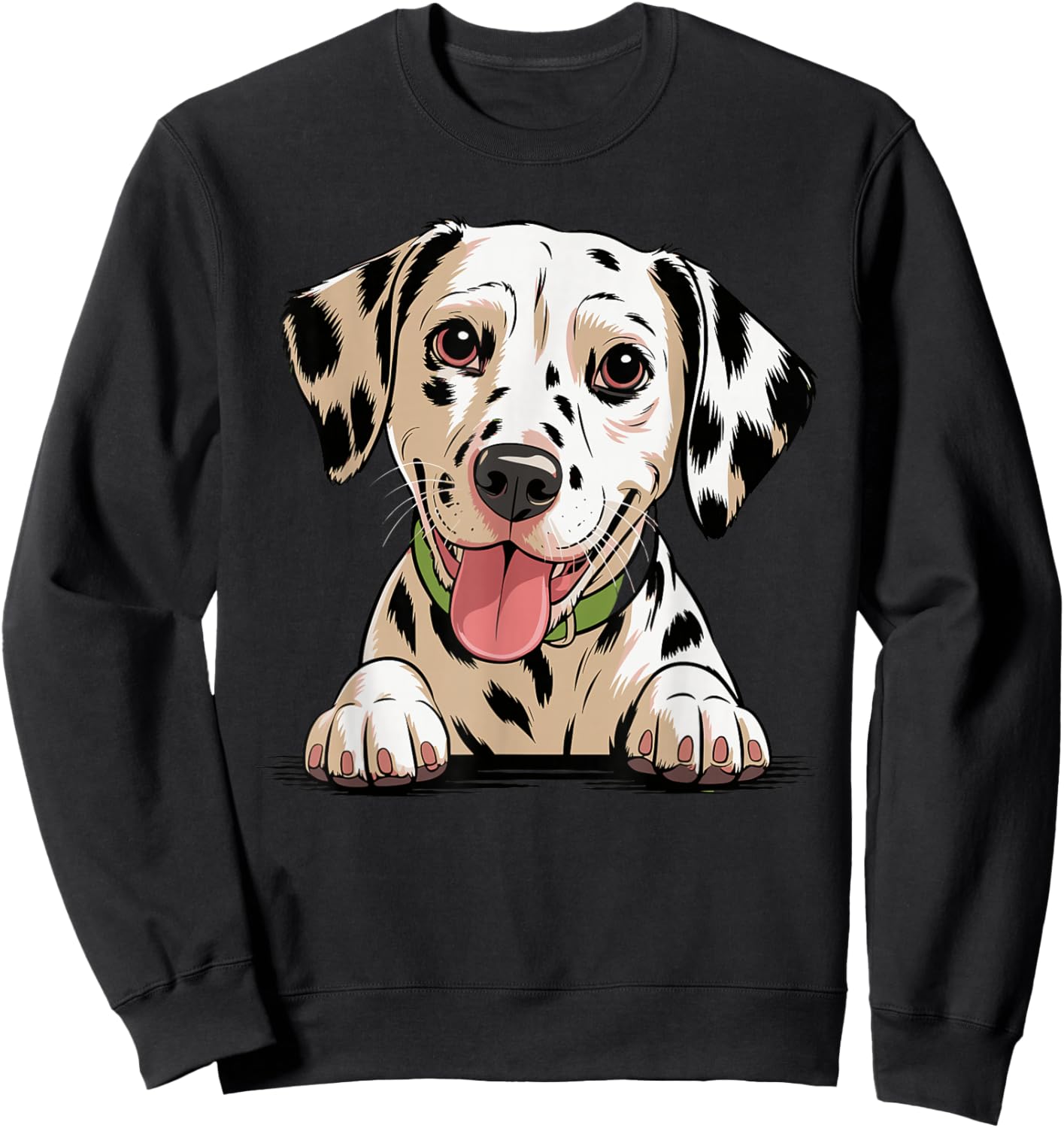 Cute Puppy Breed Artistic Spotted Fire Coach Dalmatian Sweatshirt - Sweatshirt | Black
