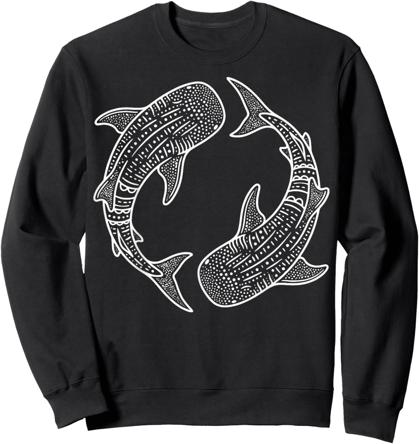 Whale Shark Yin Yang Marine Biology Sweatshirt - Sweatshirt | Black