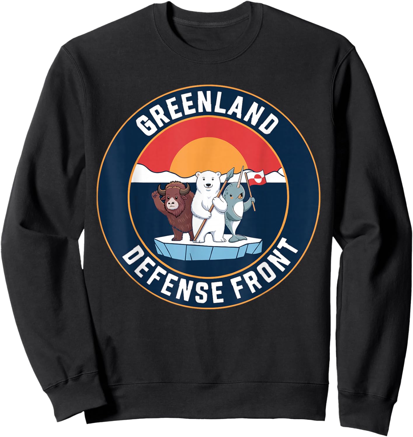 Greenland Guard Polar Bear Spear Arctic Emblem Sweatshirt - Sweatshirt | Black