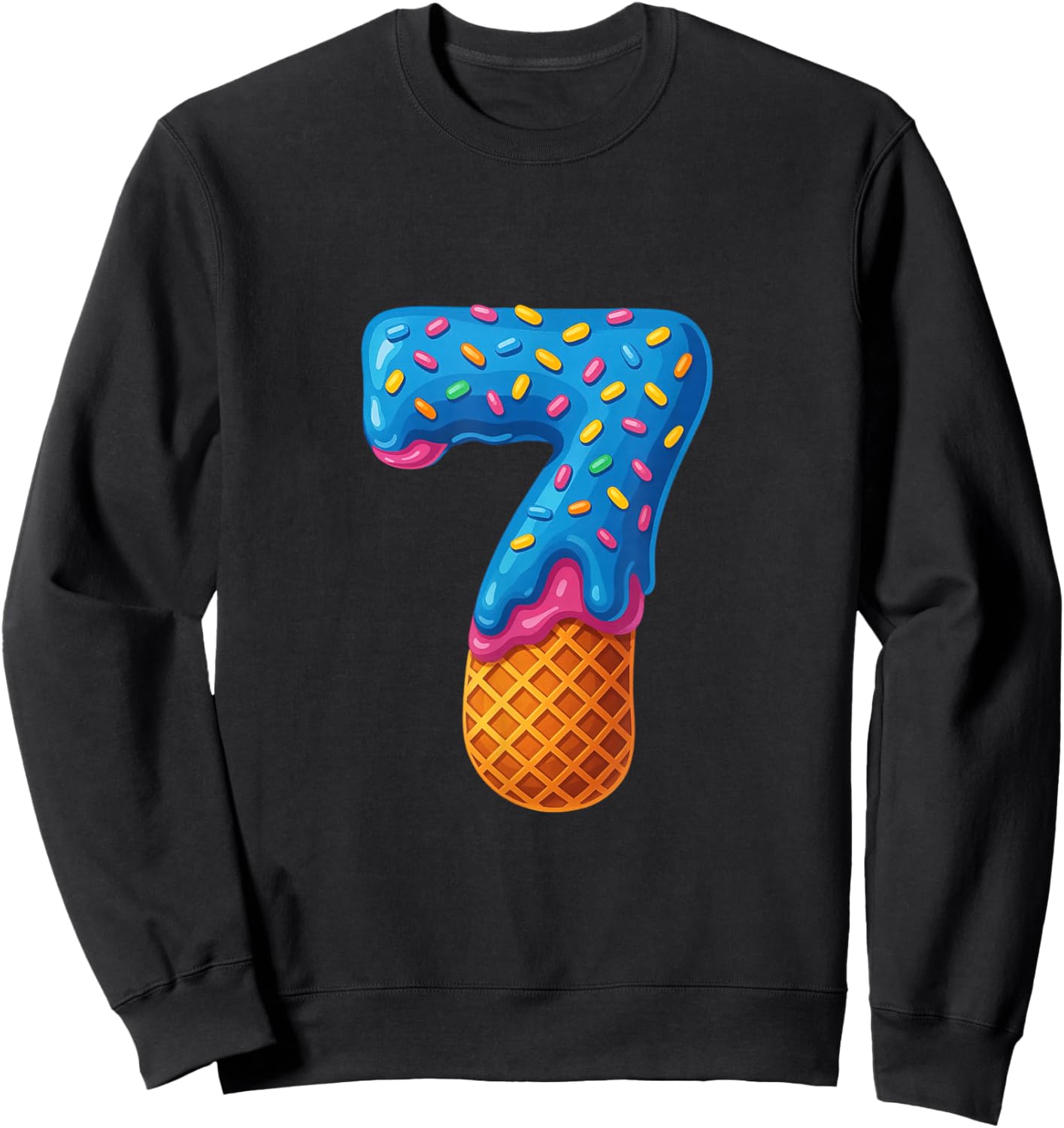 67 Ice Cream Drip Meme Funny Six Seven Gen-Alpha Couple Sweatshirt - Sweatshirt | Black