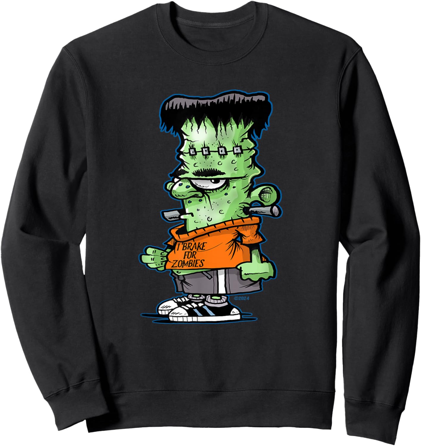 Little Frankie Stein Funny Halloween Monster Novelty Sweatshirt - Sweatshirt | Black
