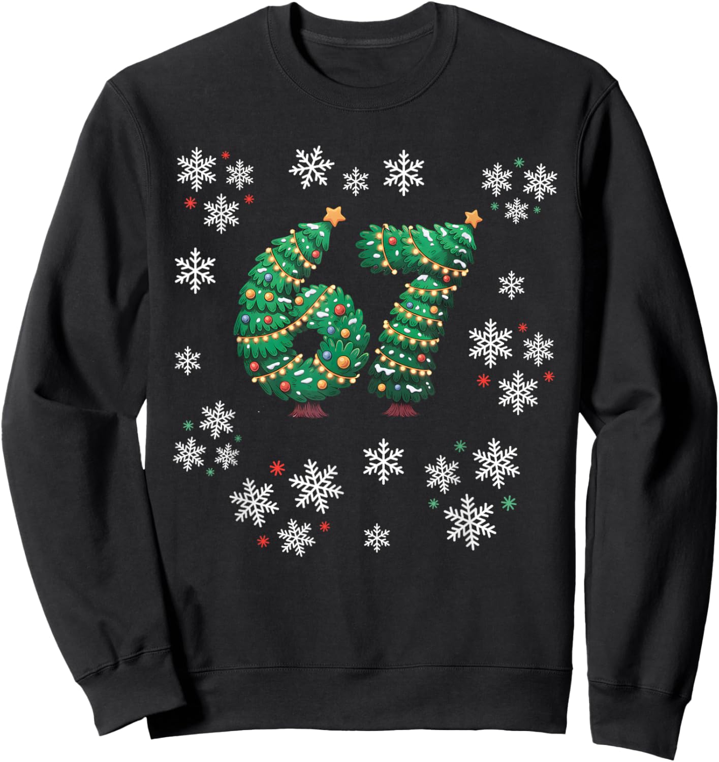 67 Christmas Sweater 6 7 Middle School Ugly Christmas Tree Sweatshirt - Sweatshirt | Black