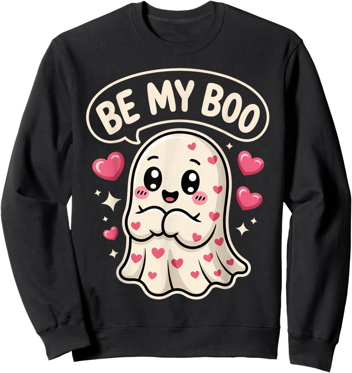 Valentine´s Day Be My Boo Cute Ghost Love Sweatshirt - Sweatshirt | Black