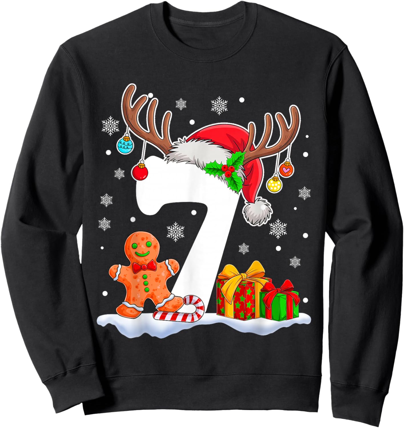 Funny 67 Six Seven Meme Couple Pajamas Matching Christmas Sweatshirt - Sweatshirt | Black
