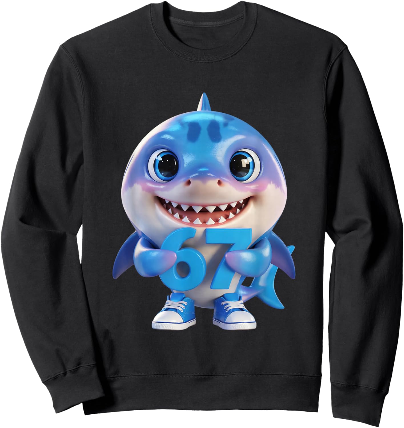 Tralalero Tralala 67 Six Seven Brainrot Memes Internet Meme Sweatshirt - Sweatshirt | Black