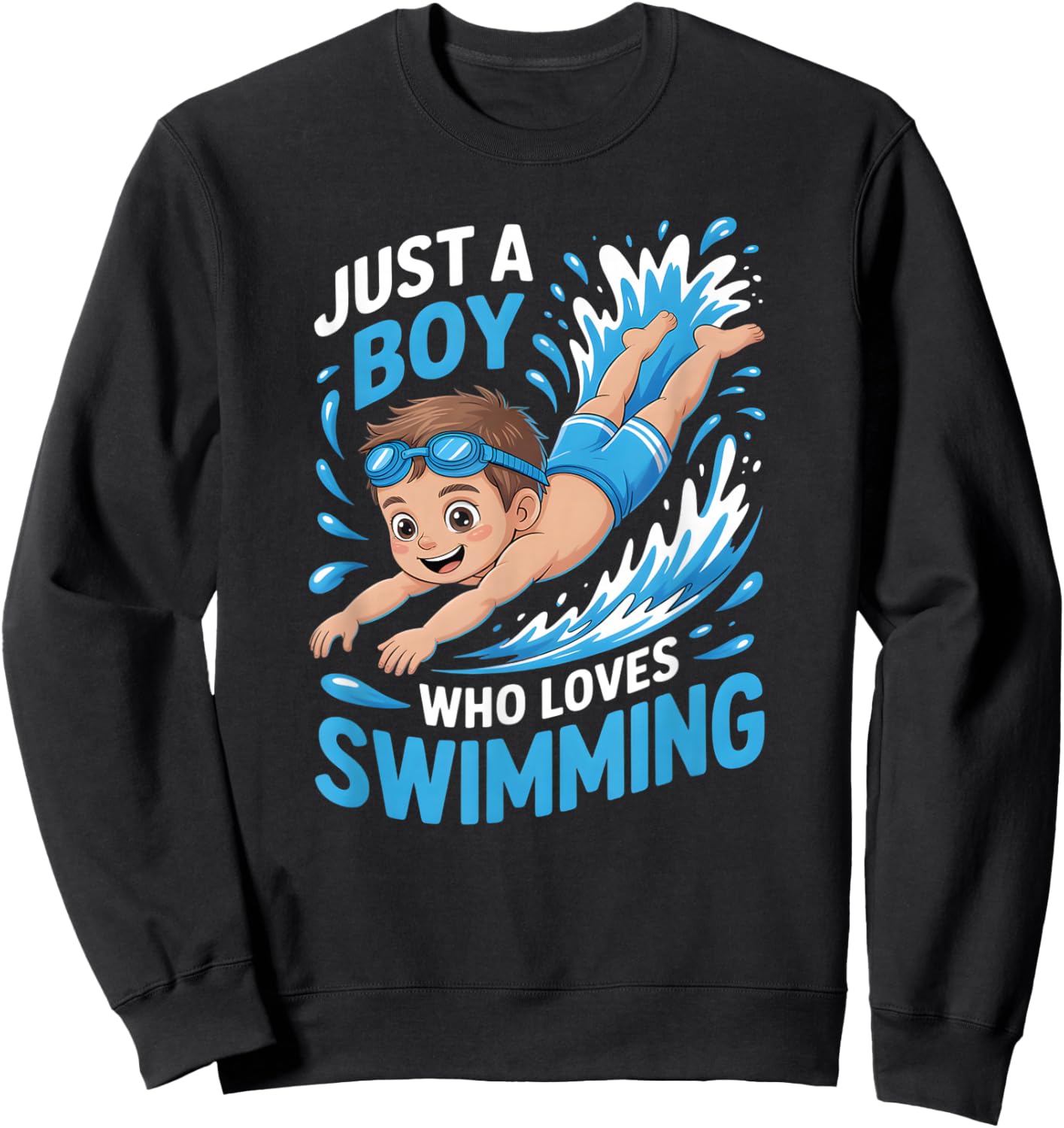 Boys Swimming Sweatshirt - Sweatshirt | Black