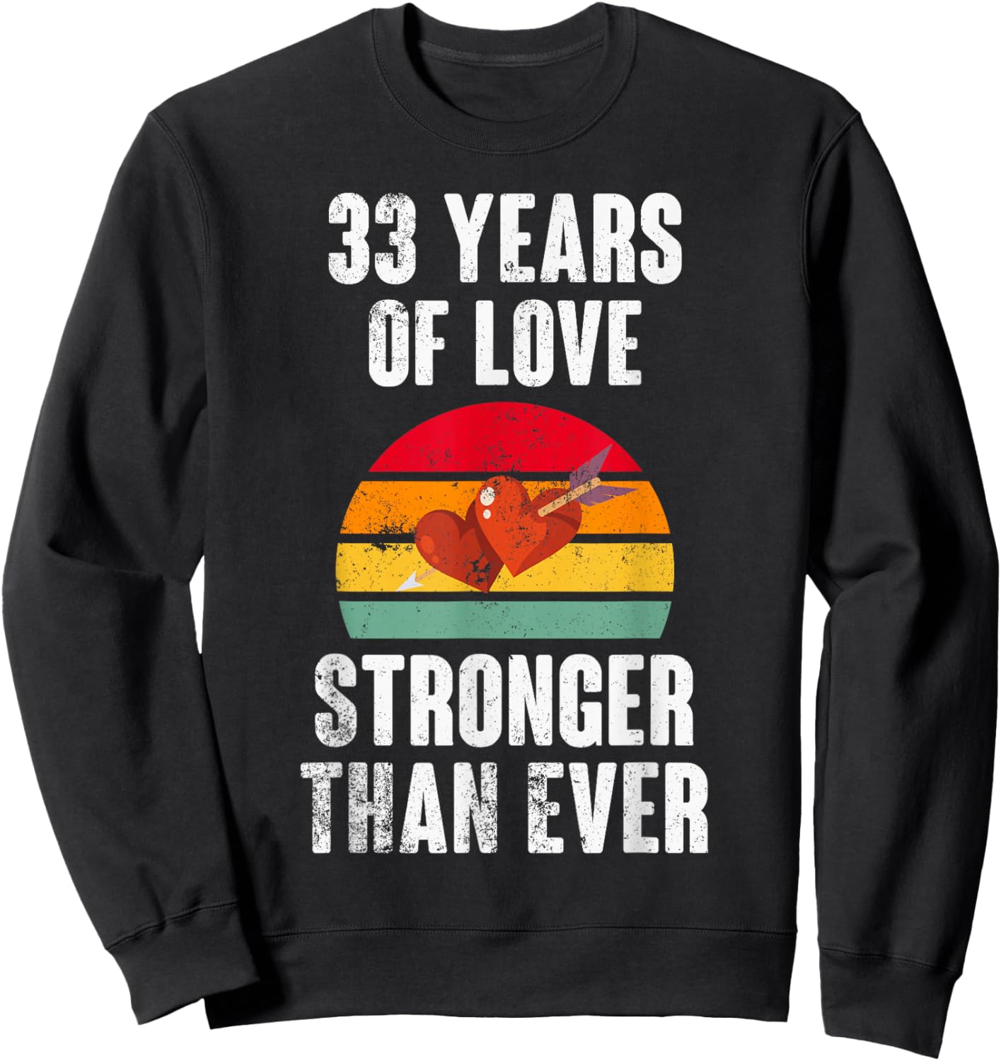 Vintage Sunset 33 Years Together 33rd Wedding Anniversary Sweatshirt - Sweatshirt | Black