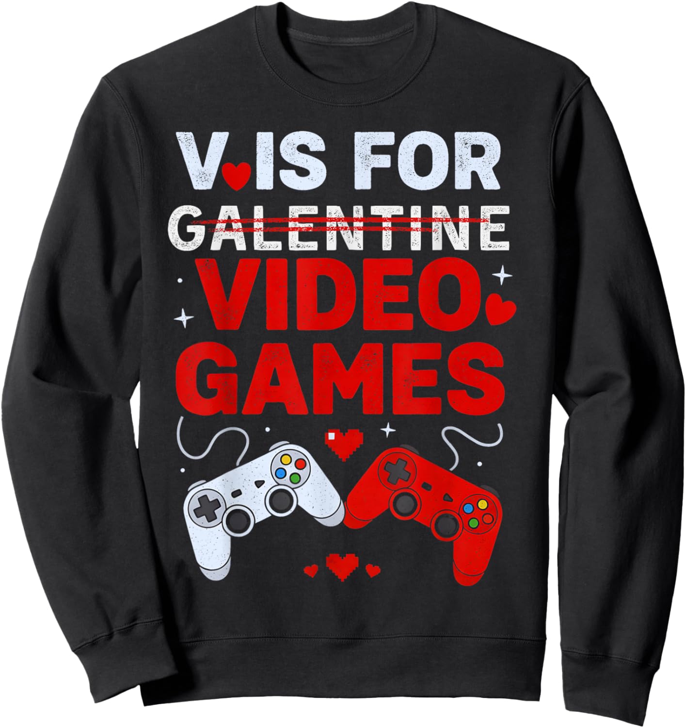 Valentines Day Boys Galentine Day Boy Video Games Kids Girls Sweatshirt - Sweatshirt | Black