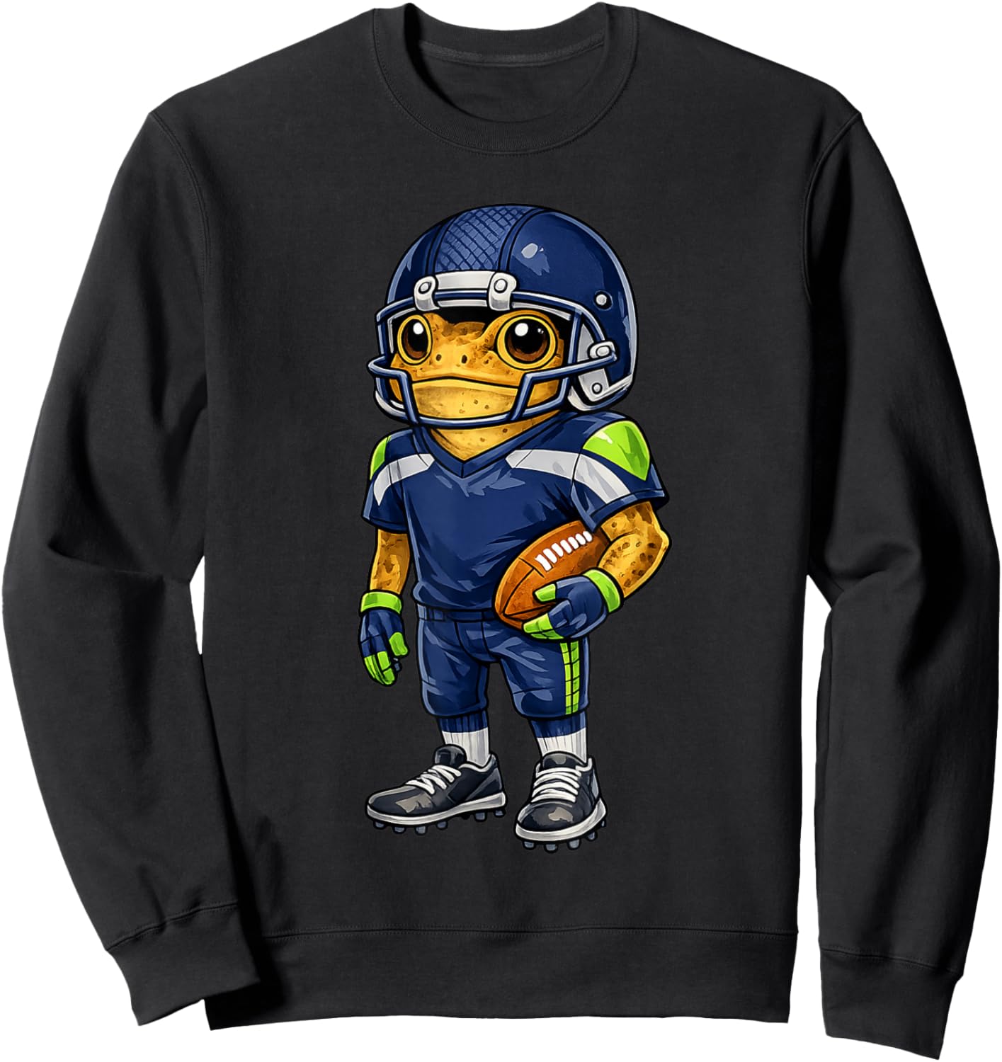 Funny Coqui Puerto Rican Heritage, Football Blue Coqui Frog Sweatshirt - Sweatshirt | Black