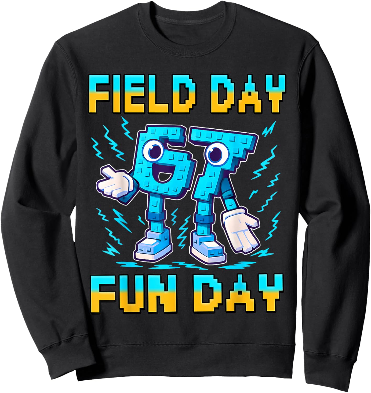 Field Day Fun Day 67 Meme Brainrot Field Trip Teacher Kids Sweatshirt - Sweatshirt | Black