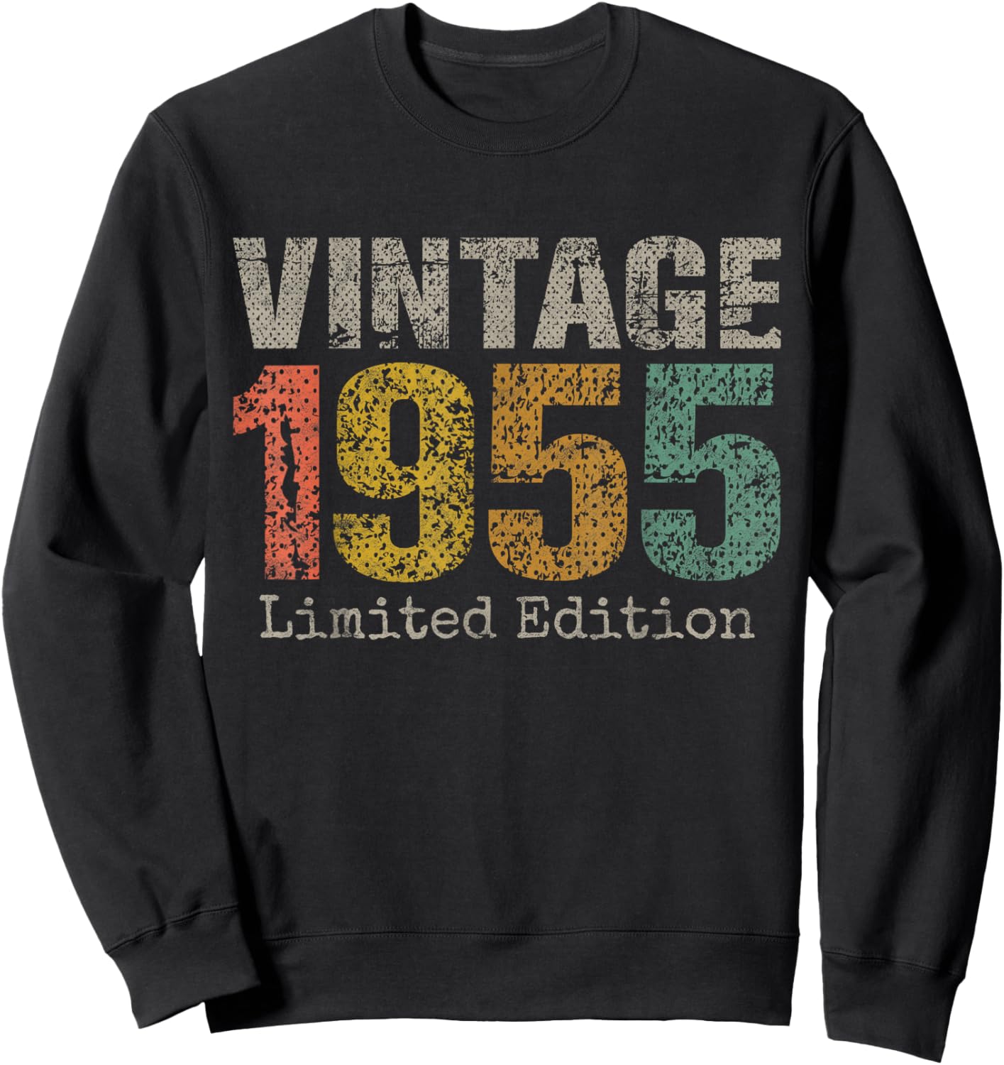 Vintage 1955 Text 71st Birthday Gift Men Women 71 Year Old Sweatshirt - Sweatshirt | Black