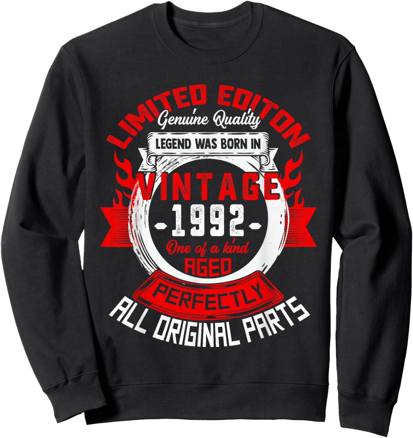34th Birthday Gift Legend Born in 1992 34 for Years Old Sweatshirt - Sweatshirt | Black