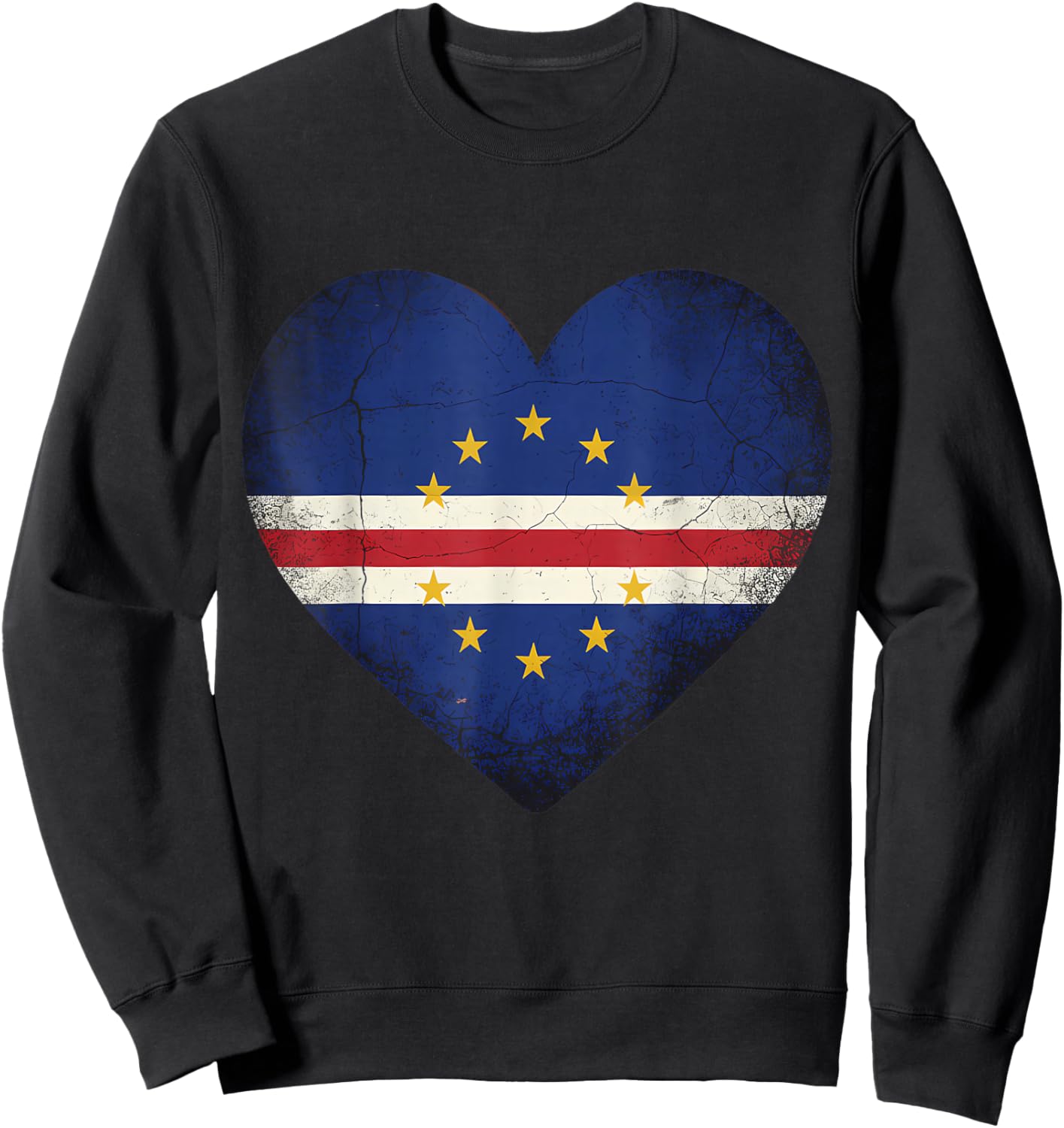 Cape Verde Roots Heart Cabo Verde Cape Verdean Flag Sweatshirt - Sweatshirt | Black