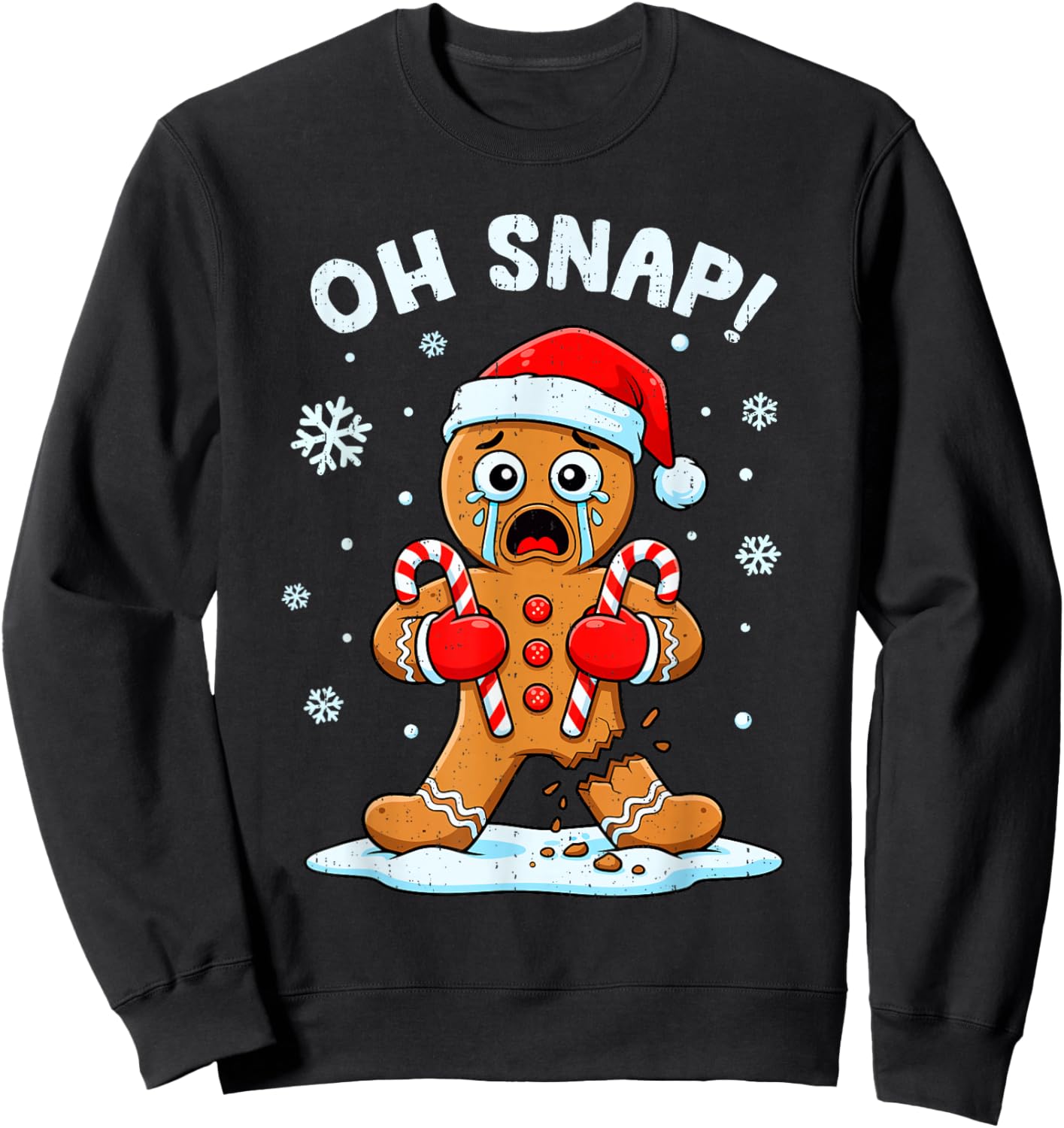 Oh Snap Gingerbread Christmas Xmas Cookie Baking Holiday Sweatshirt - Sweatshirt | Black