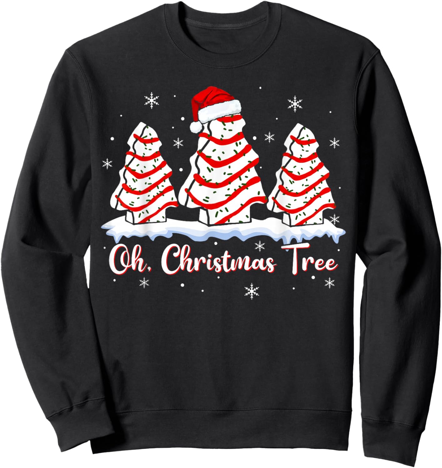 Groovy Oh Christmas Tree Cakes Debbie Beckey Jen Cake Lovers Sweatshirt - Sweatshirt | Black