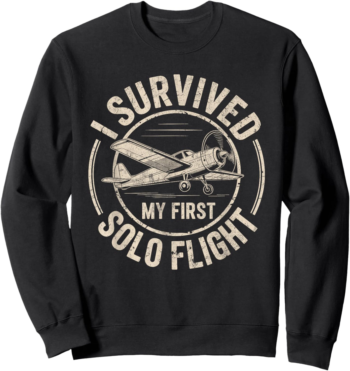 I Survived My First Solo Flight Sweatshirt - Sweatshirt | Black