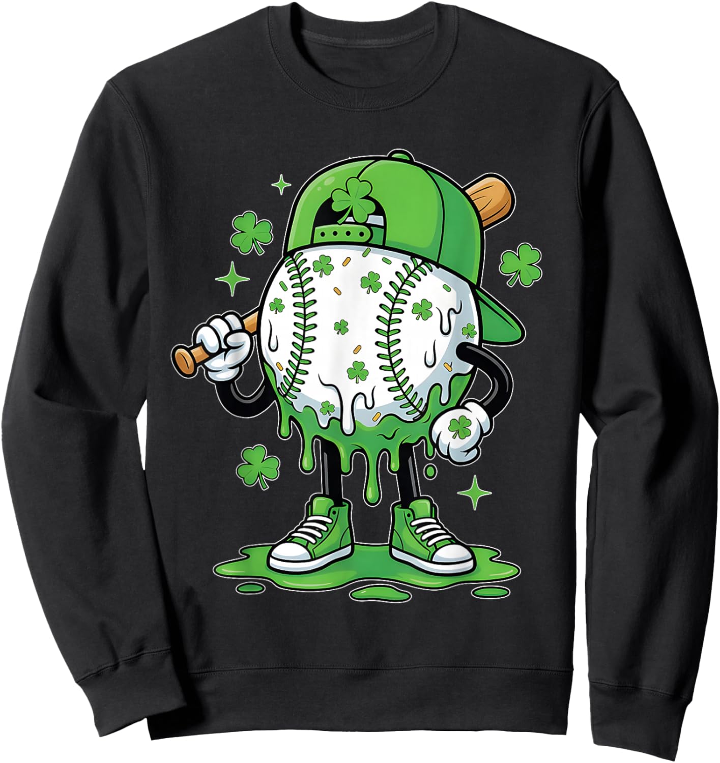 Baseball Drip Icecream Apparel Youth Boy St Patricks Day Sweatshirt - Sweatshirt | Black