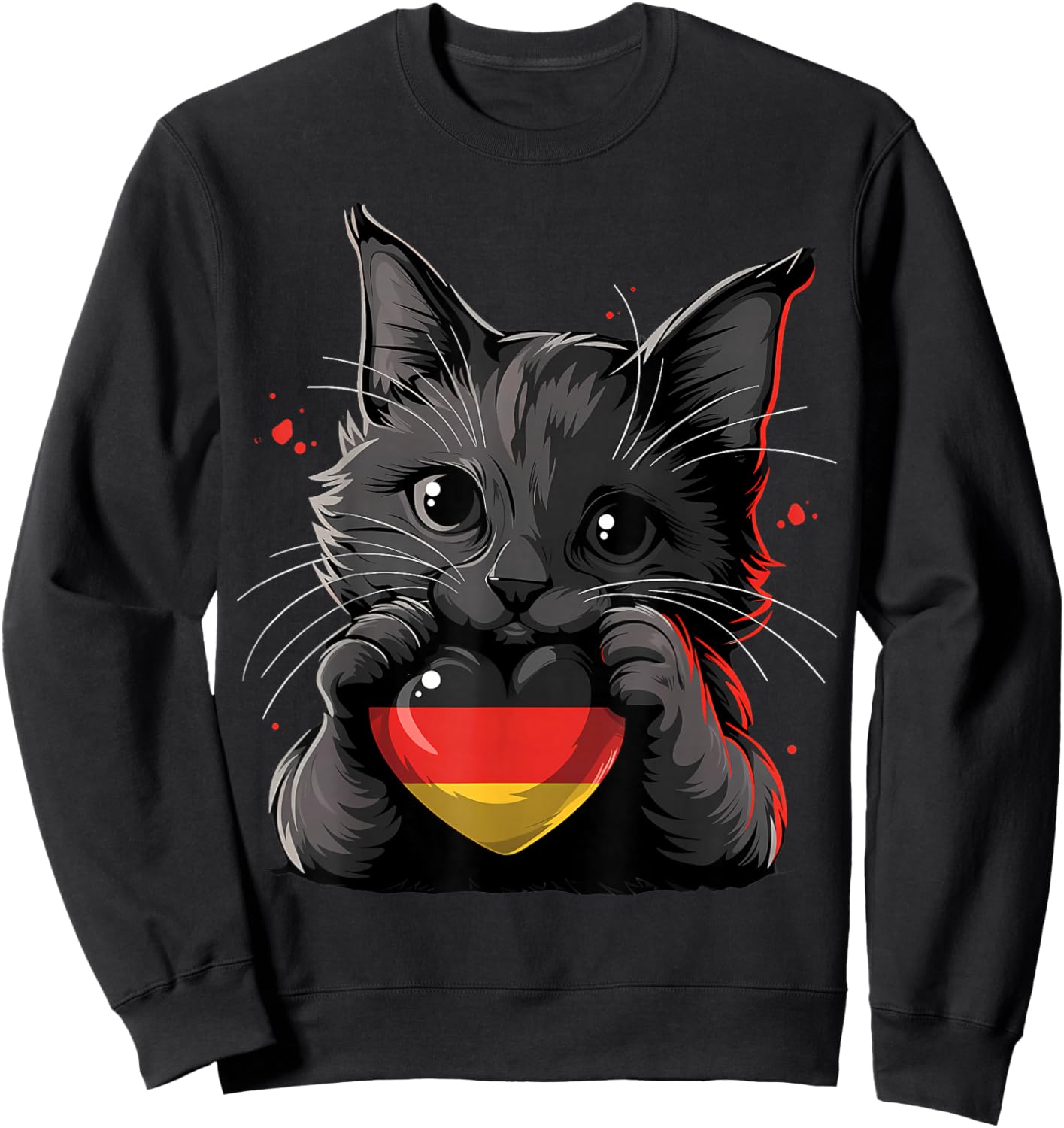 Germany Roots Cat German Flag Deutschland Sweatshirt - Sweatshirt | Black