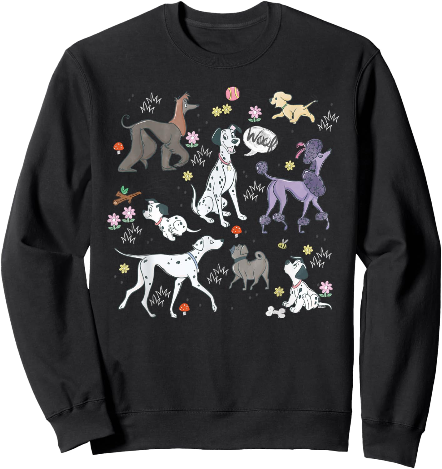 Disney 101 Dalmatians 65th Anniversary Pongo's Dog Park Pals Sweatshirt - Sweatshirt | Black