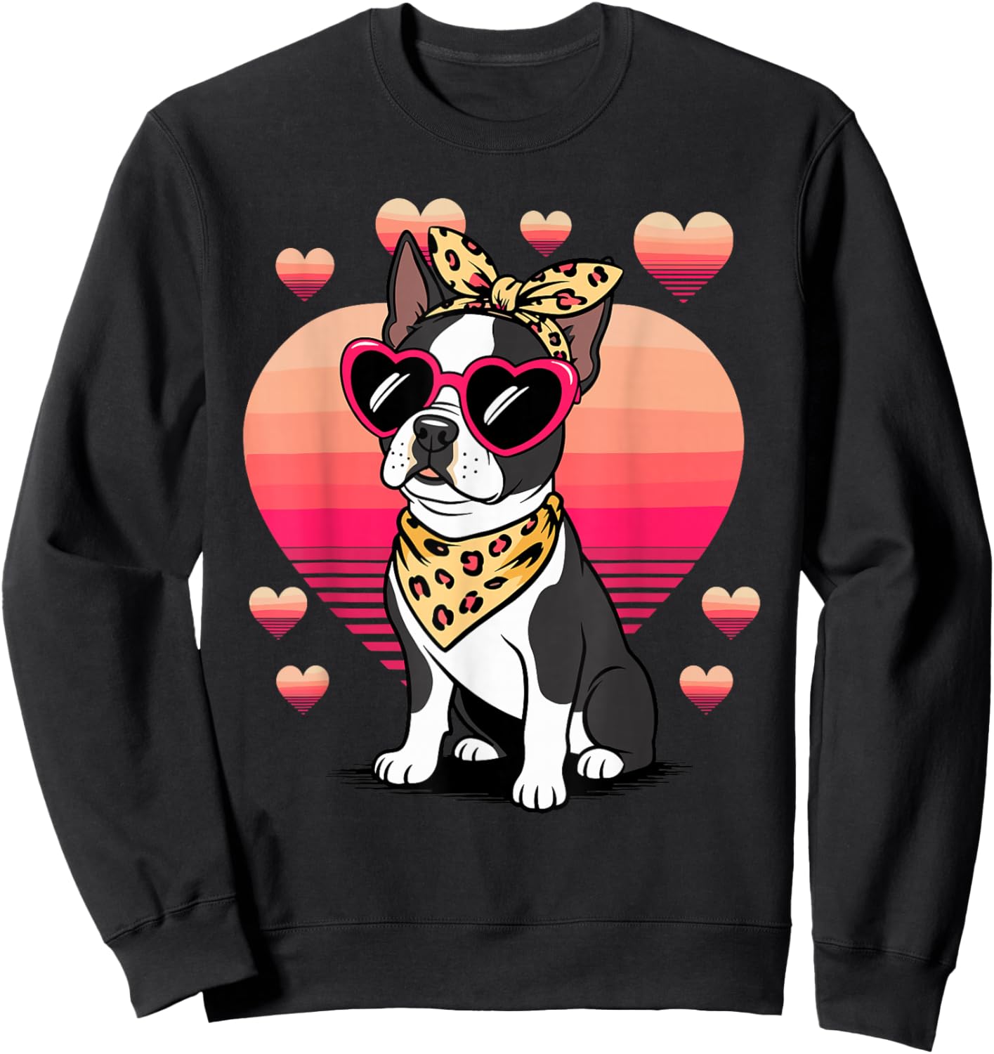Boston Terrier Valentines Day Sweatshirt - Sweatshirt | Black